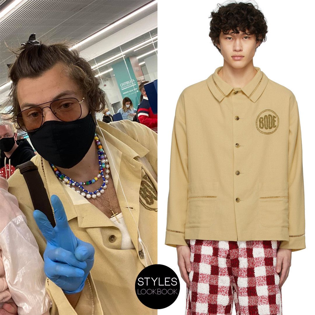 Bode Beaded Chore Shirt Jacket Worn by Harry Styles Size US L / EU 52-54 / 3 - 4 Thumbnail