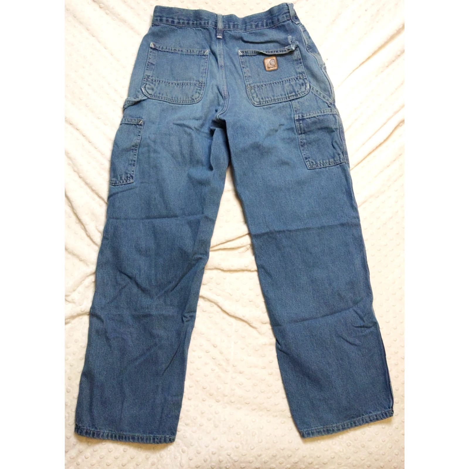 Carhartt Carhartt Jeans Mens Relaxed Fit Blue 30x30 Denim Distressed 5-Pocket Workwear Logo Straight Jeans Mens Size US 30 / EU 46 - 7 Thumbnail