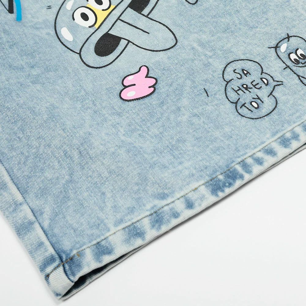 Vintage Men's punk distressed cartoon graffiti washed denim shorts Size US 32 / EU 48 - 6 Thumbnail