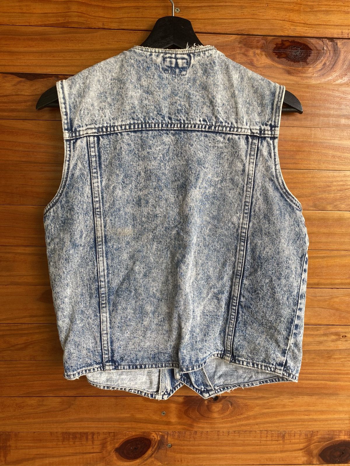 Vintage Vintage Sanjeo Acid Wash Denim Vest Light Blue 80s USA Style Size US S / EU 44-46 / 1 - 10 Thumbnail