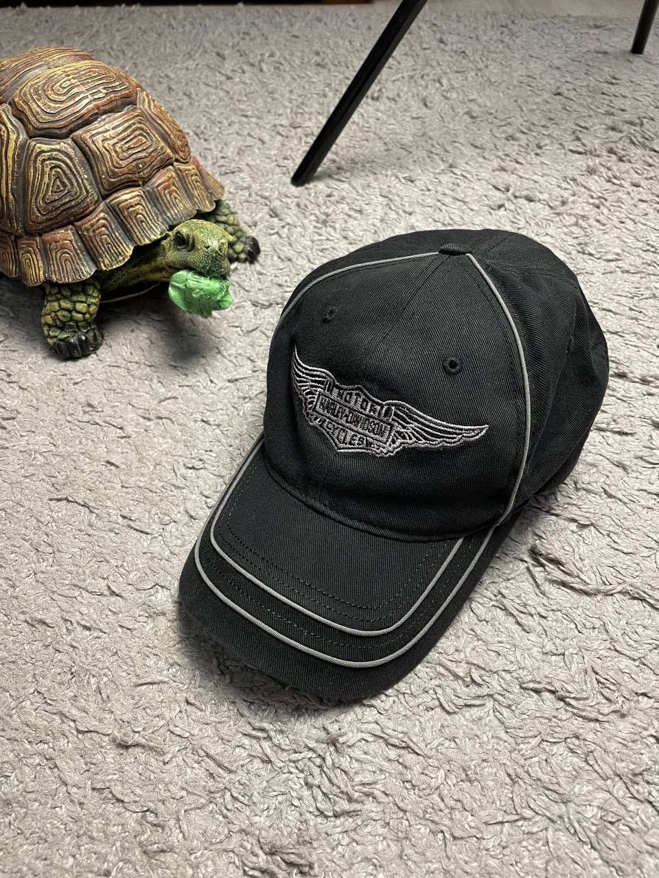 Harley Davidson × Vintage Vintage Harley Davidson Black Cap Size ONE SIZE - 2 Thumbnail