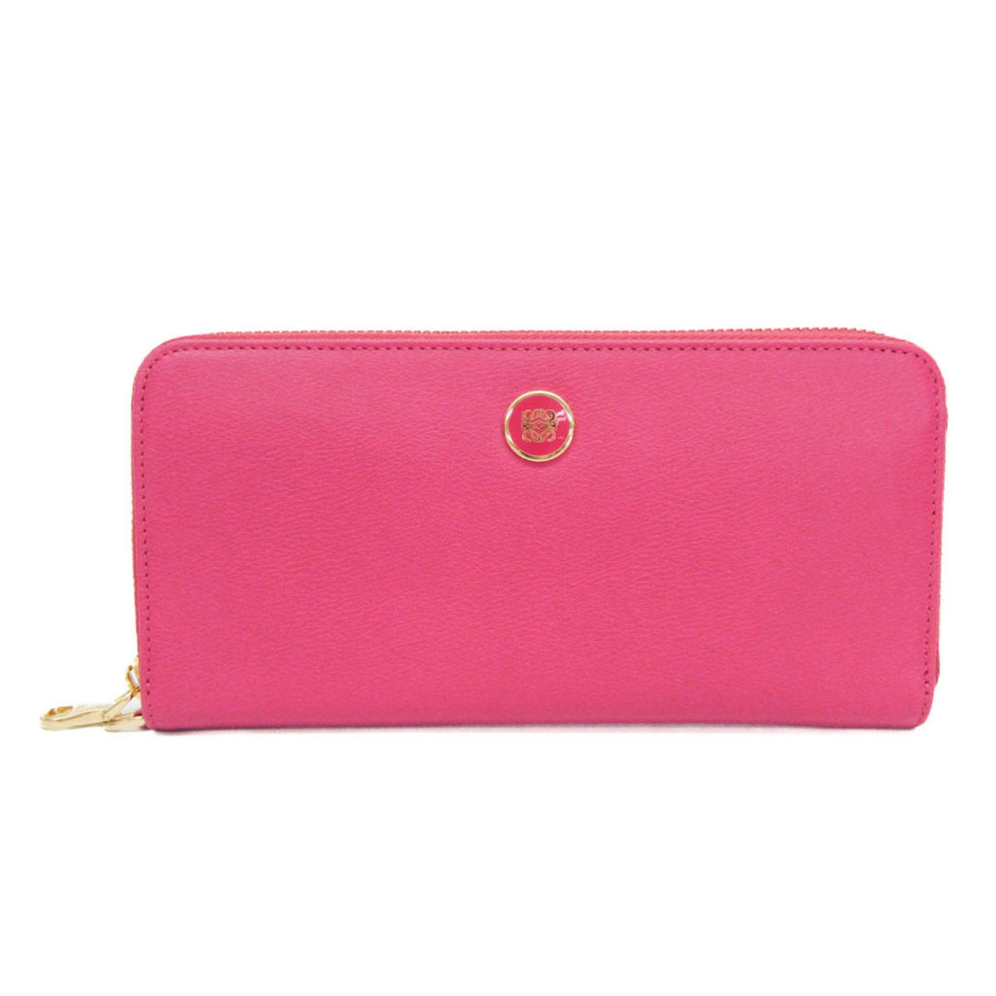 Loewe Loewe Anagram Button Women's Leather Long Wallet (bi-fold) Pink Size ONE SIZE - 1 Thumbnail