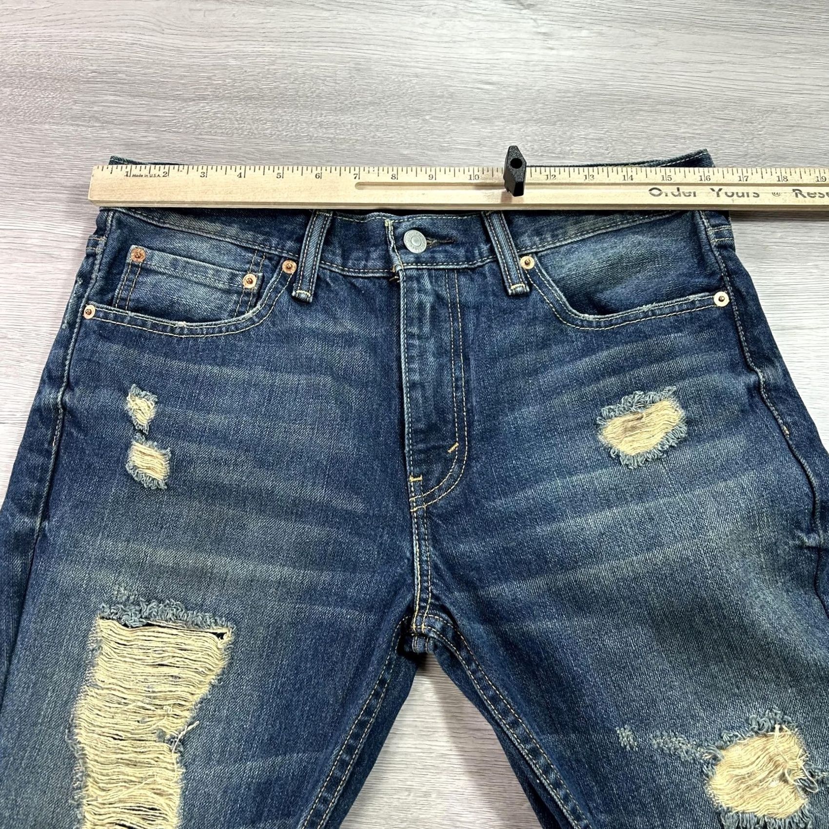 Levi's Levi's 511 Jeans Mens 33x26 Blue Distressed Slim Fit Denim Ripped Stretch Pants Jeans Size US 33 - 6 Thumbnail