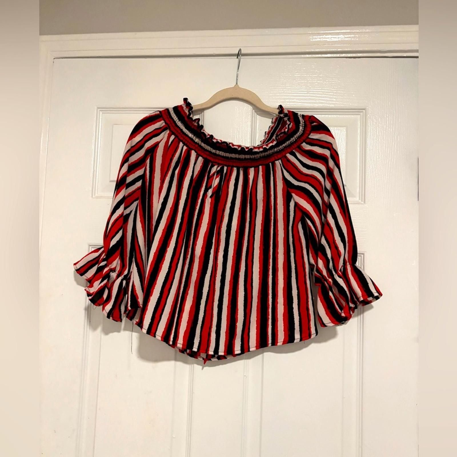 Other Striped Red and Black Blouse Size XL / US 12-14 / IT 48-50 - 1 Thumbnail