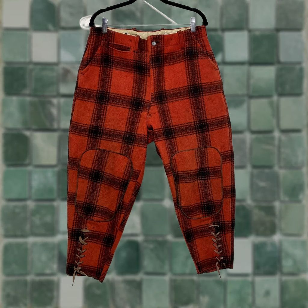 Sears VINTAGE Sears Roebuck J.C. Higgins Red Plaid Wool Hunting Pants Knickers 34 Wool Red 1930s Mens Size US 32 / EU 48 - 1 Thumbnail