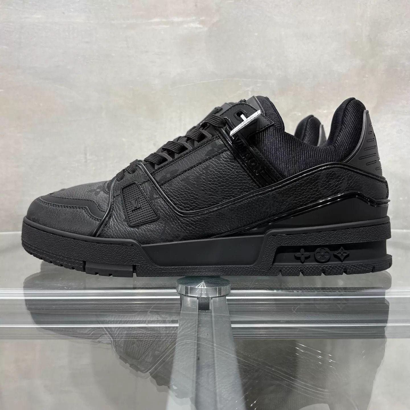 Louis Vuitton LV Trainer Black All-Over Print New With Box UK7 Size US 8 / EU 41 - 3 Thumbnail