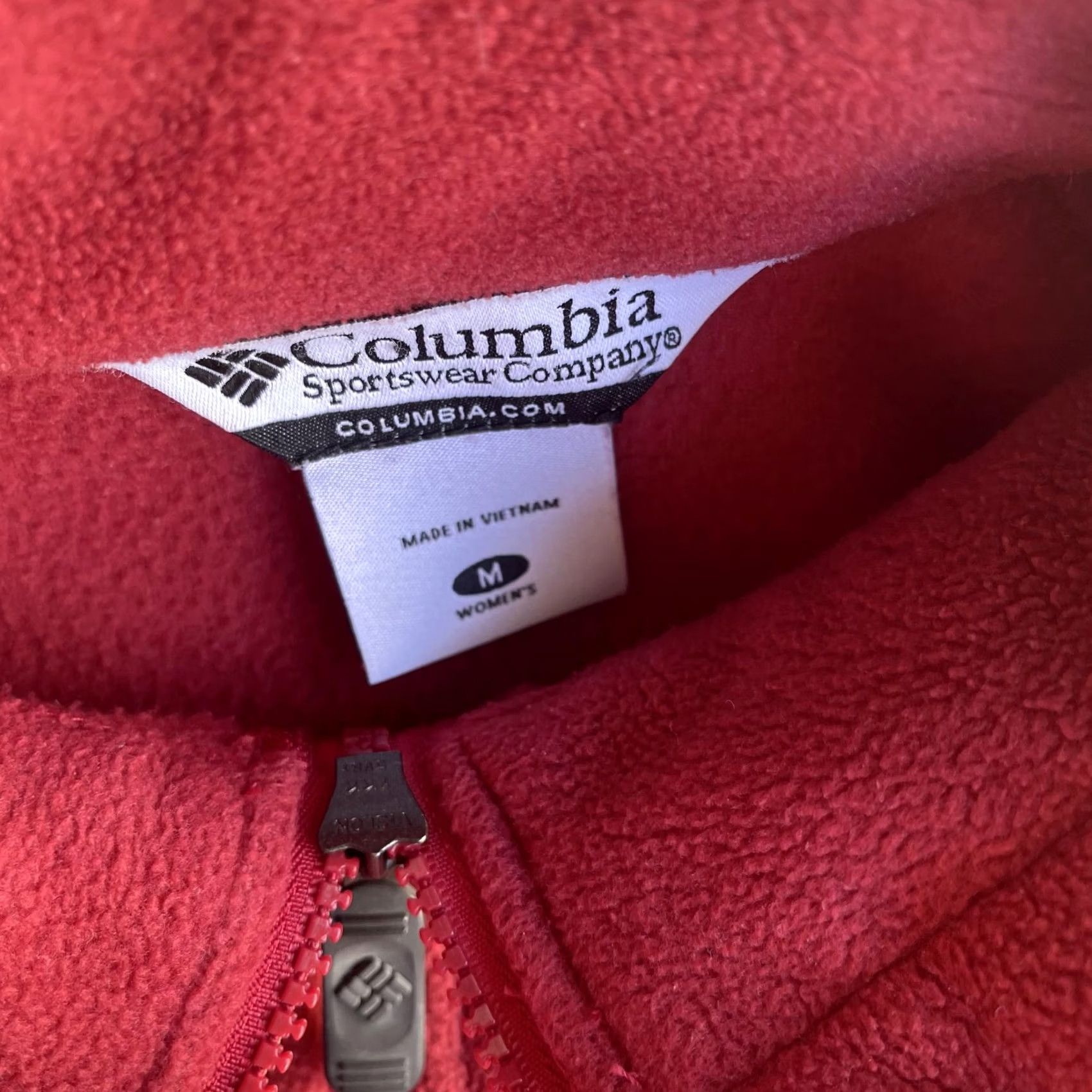 Vintage Columbia Jacket Womens M Red Full Zip Pockets Lightweight Outdoor Fleece Size M / US 6-8 / IT 42-44 - 3 Thumbnail