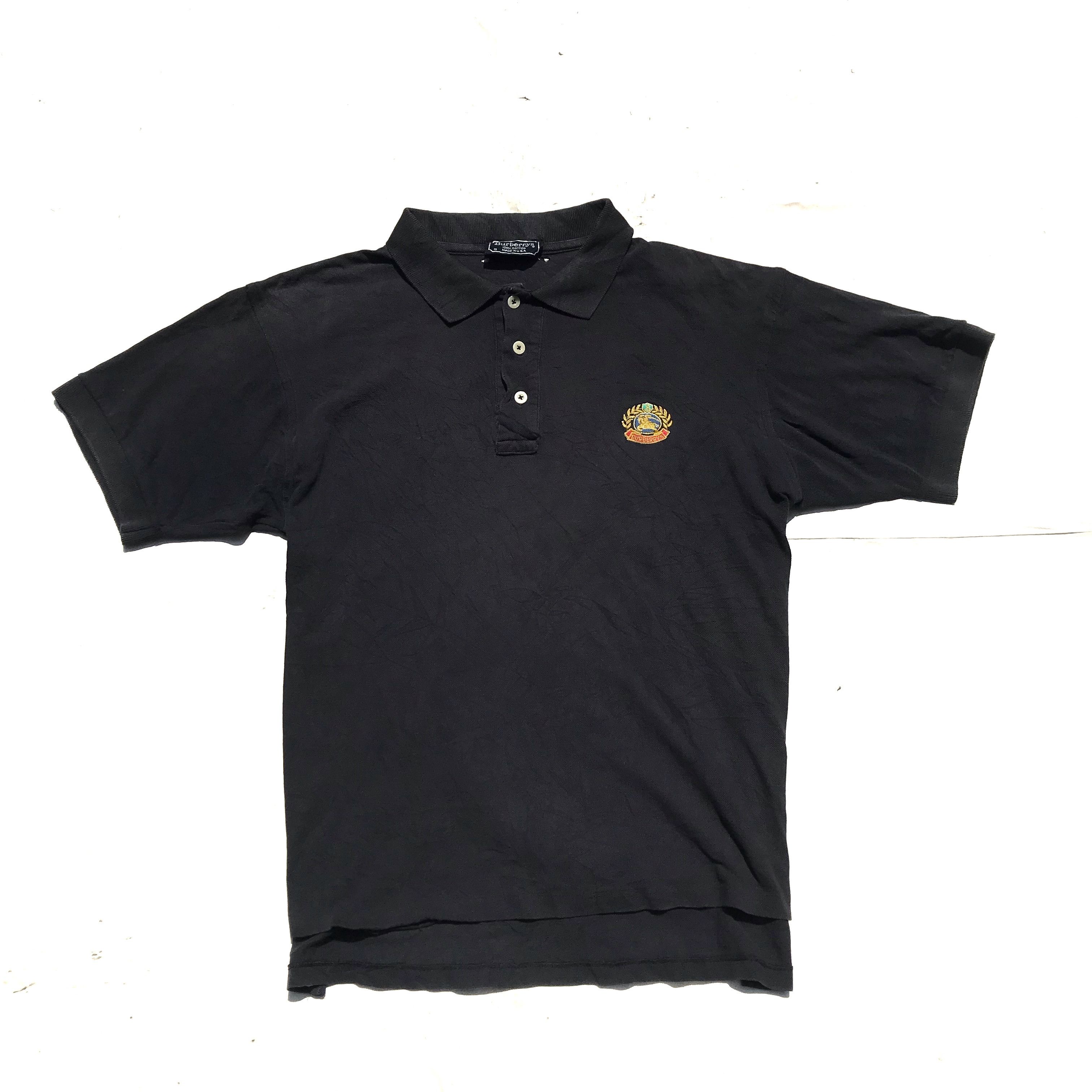 Burberry Vintage Burberrys Polo Shirt Made In USA Black Polo shirt Size US L / EU 52-54 / 3 - 1 Thumbnail
