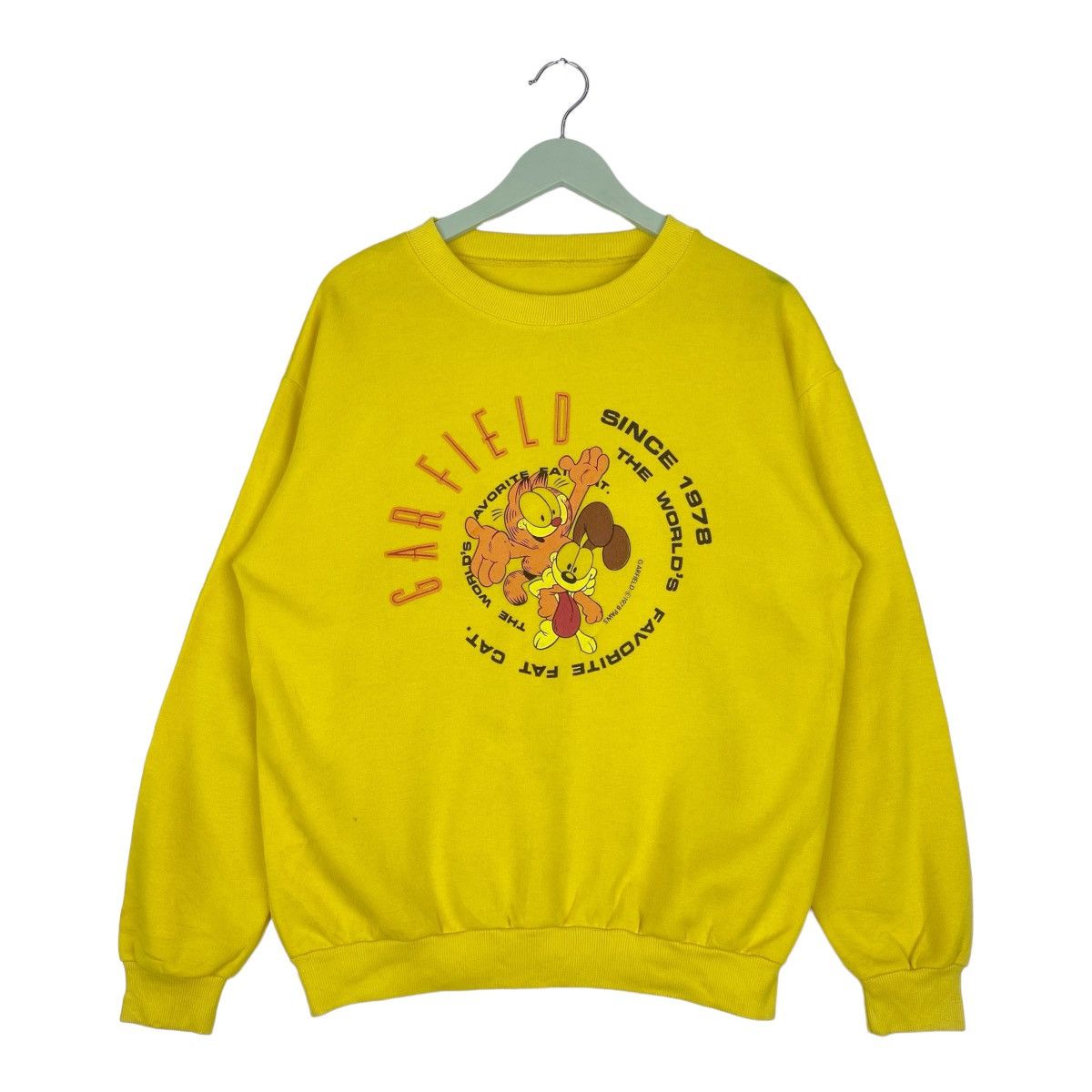 Other Garfield Sweatshirt Yellow Crewneck Pullover Jumper Size US M / EU 48-50 / 2 - 1 Thumbnail