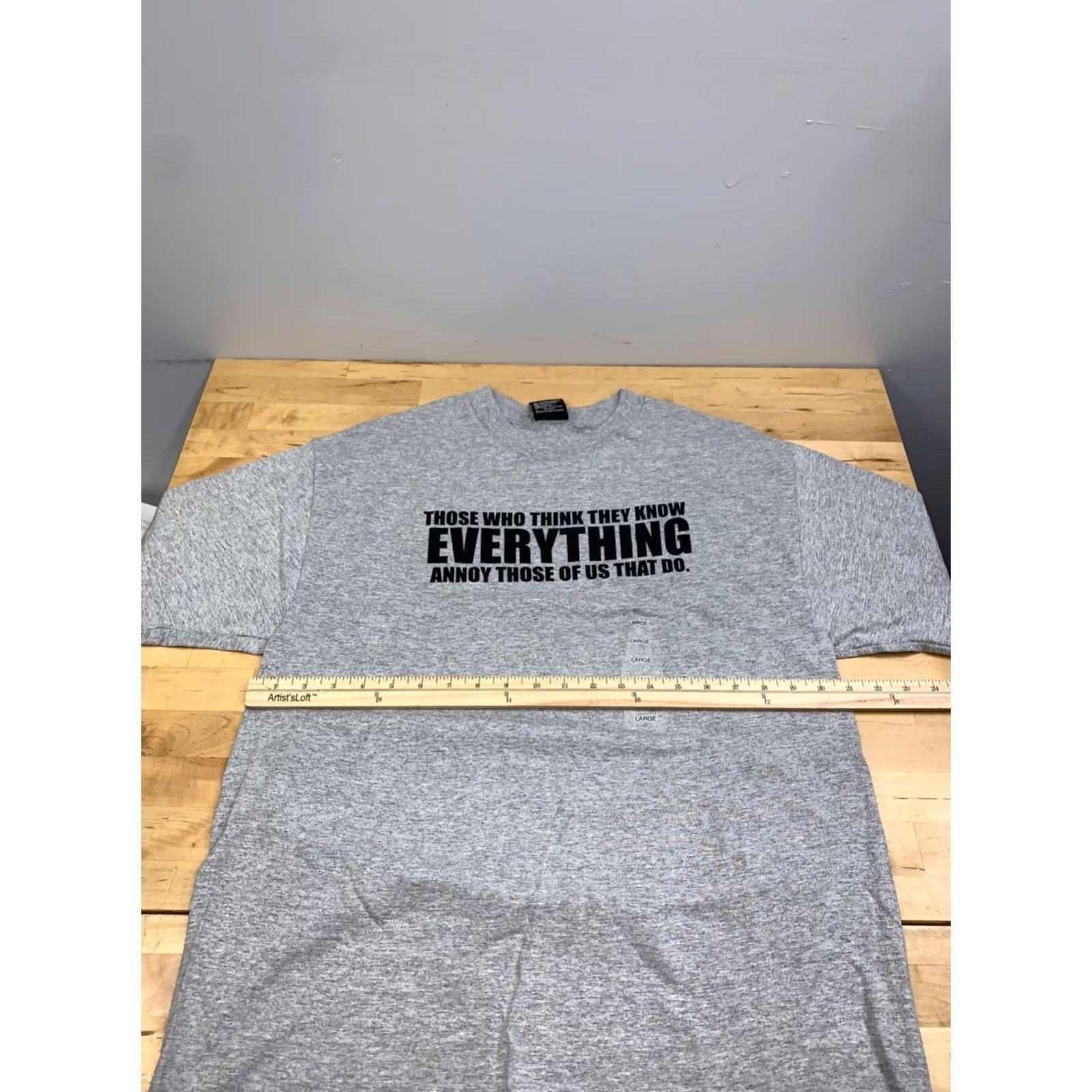 Vintage VINTAGE Top Heavy Shirt Mens L Gray Funny Humor Short Sleeve Crew Neck Cotton T-Shirt 13228 Size US L / EU 52-54 / 3 - 5 Thumbnail