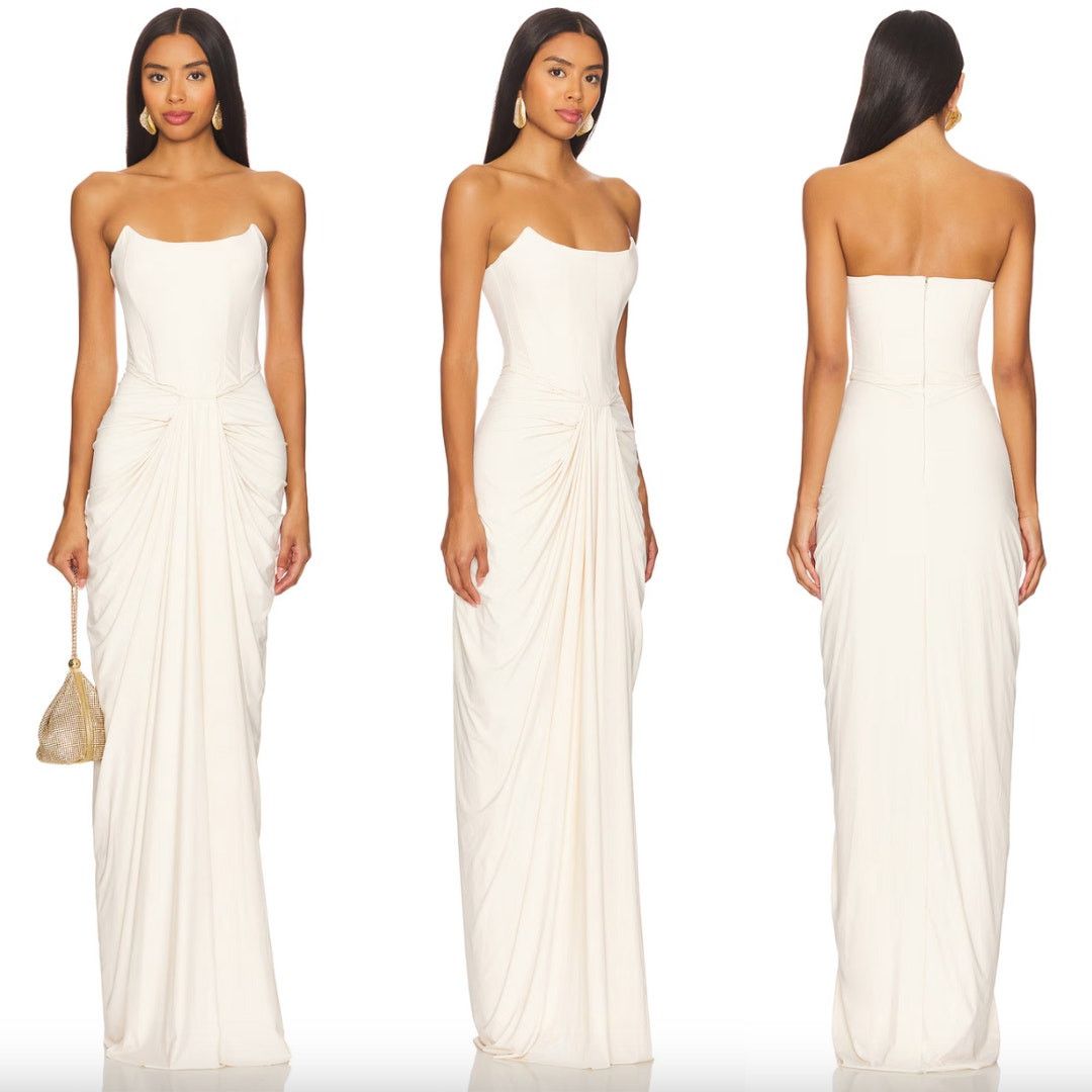 Other Deme by Gabriella | Pearl Gown in Off White Corset Maxi XL Size XL / US 12-14 / IT 48-50 - 2 Thumbnail