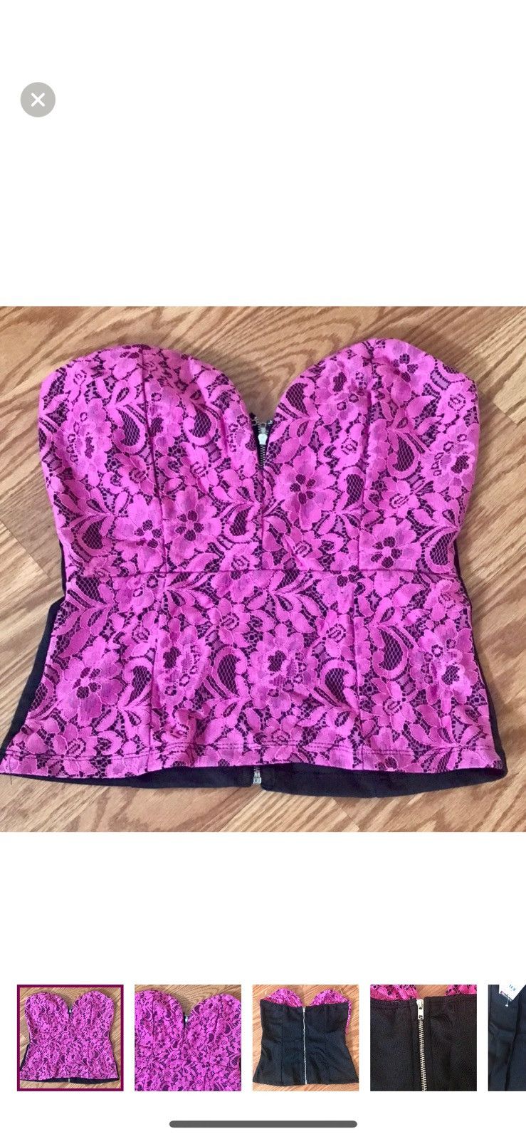 Other LACE ZIP UP TUBE TOP BUSTIER SZ M Size M / US 6-8 / IT 42-44 - 1 Thumbnail