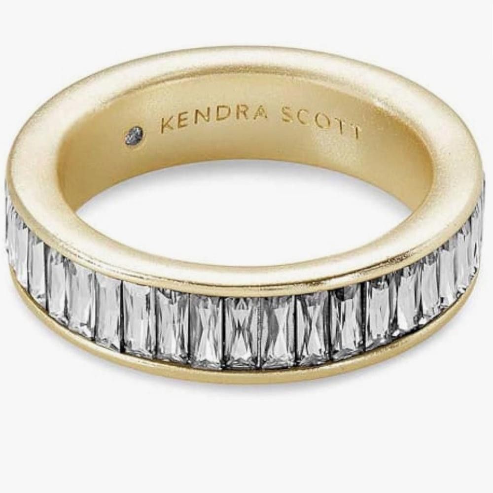 Kendra Scott Kendra Scott Jack Band Ring Gold Clear Nano Crystal Size 7 Size ONE SIZE - 2 Thumbnail