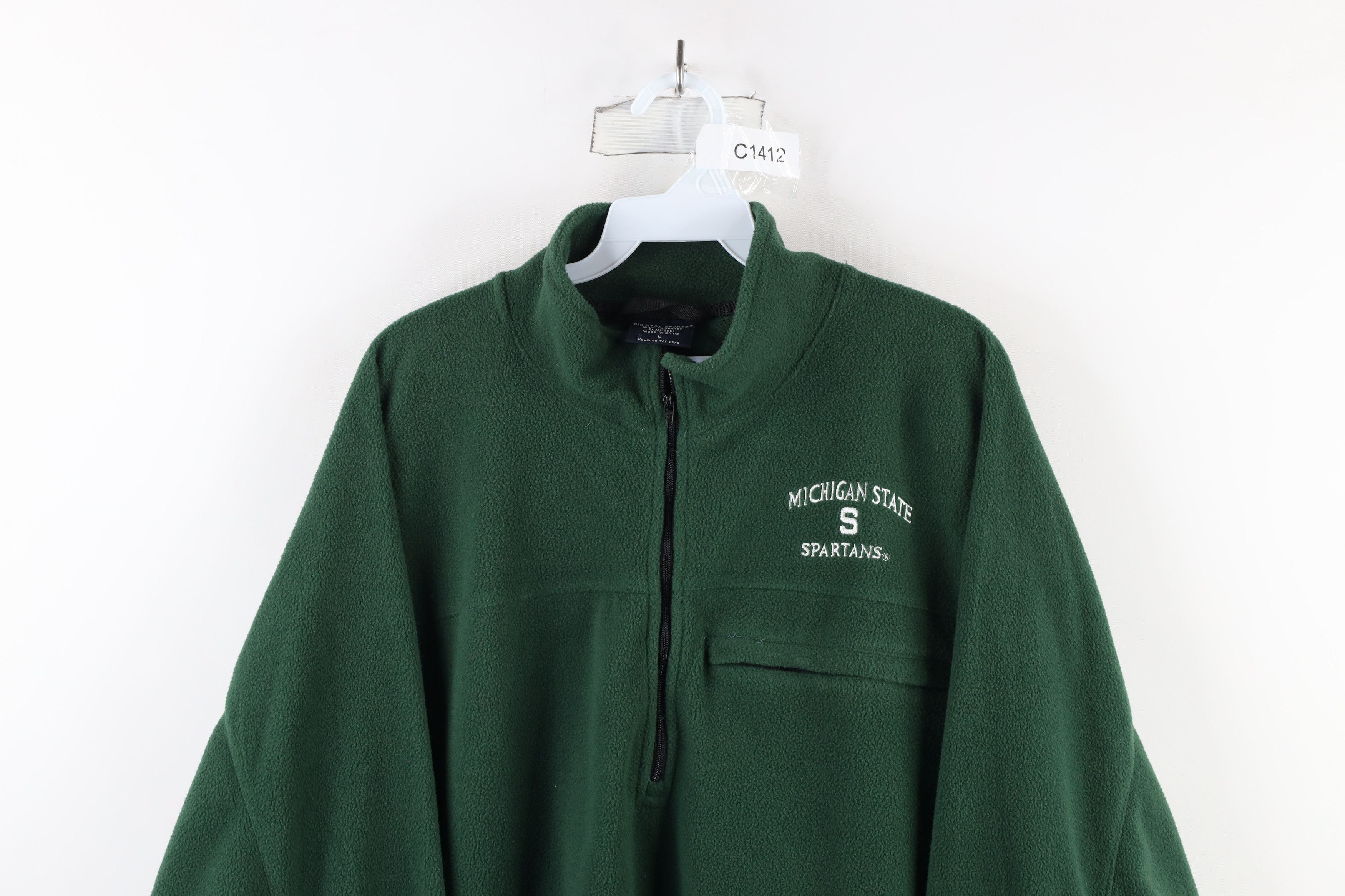 Vintage Vintage 90s Michigan University Half Zip Fleece Sweater Size US L / EU 52-54 / 3 - 2 Thumbnail