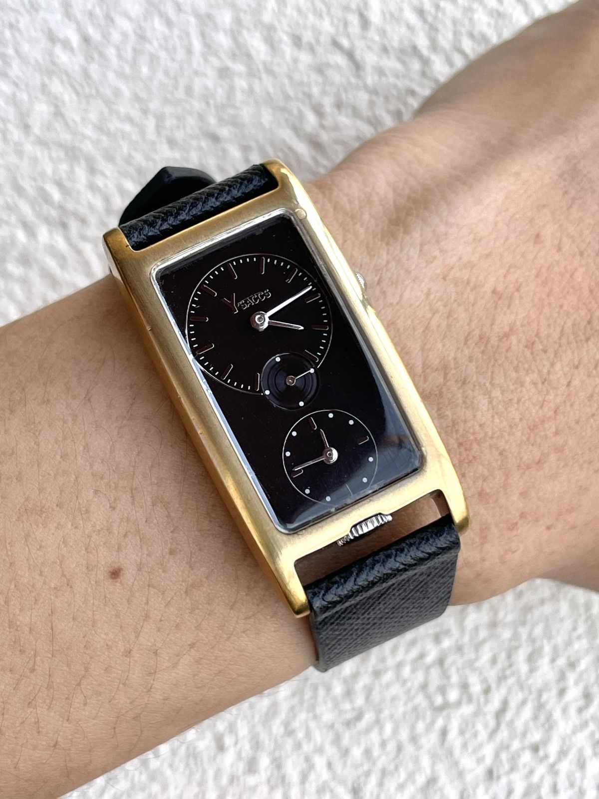 Yohji Yamamoto Rare 1990s Sacsny Y’saccs Dual Time Rectangular Tank Watch Size ONE SIZE - 4 Thumbnail