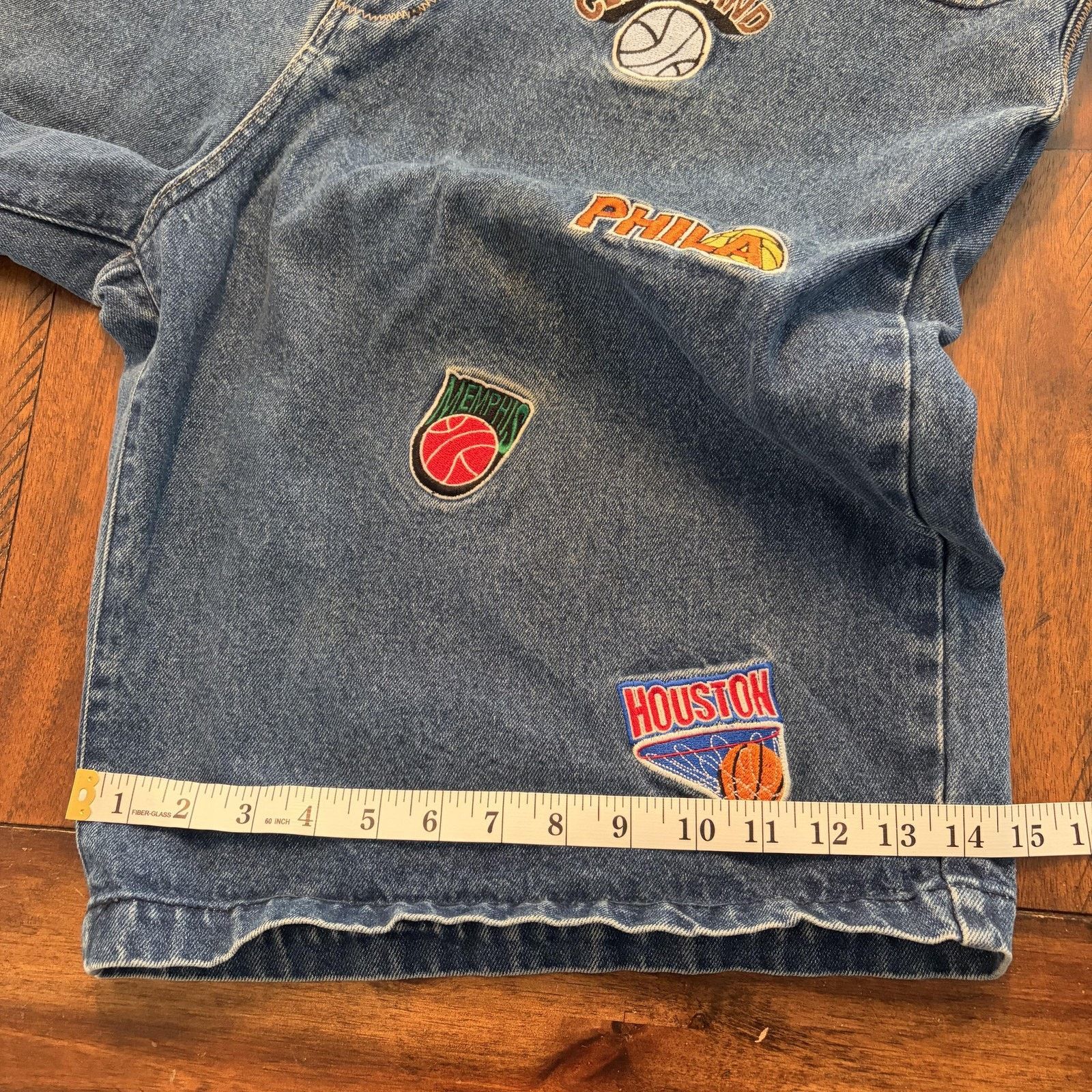 Vintage Y2K Hip Hop NBA Teams Denim Shorts Mens 42 Blue NBA Size US 42 / EU 58 - 11 Thumbnail