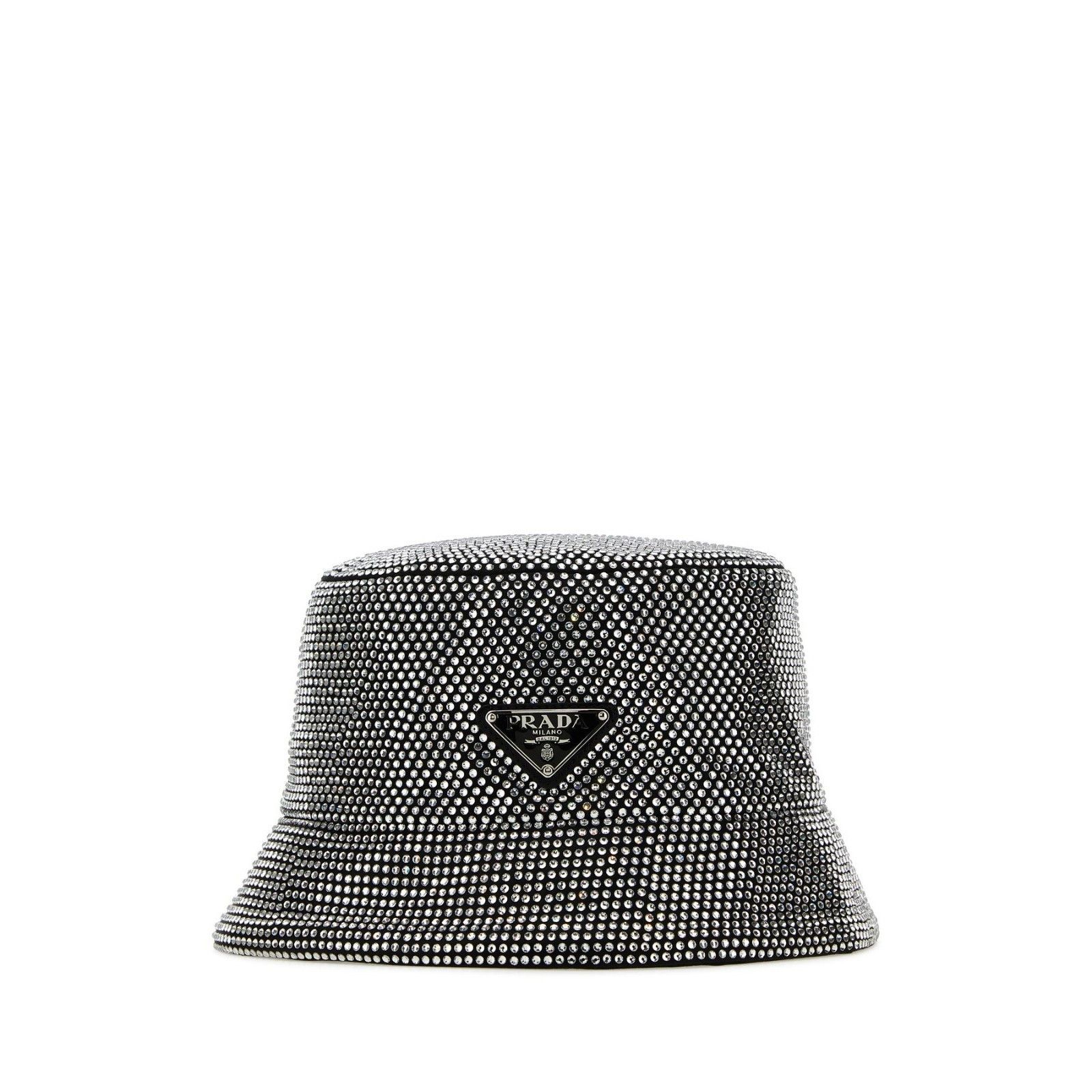 Prada PRADA Black Embellished Fabric Bucket Hat New & Authentic (W Size ONE SIZE - 1 Thumbnail