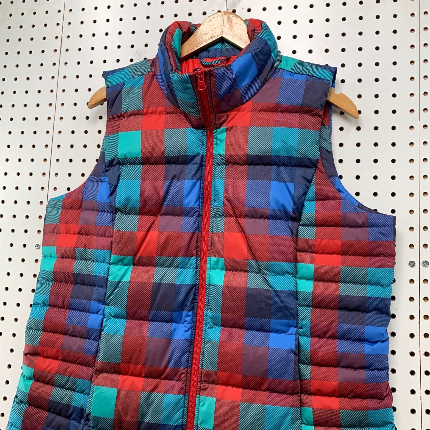 Lands' End Lands End Down Puffer Vest Womens Large Multicolor Plaid Sleeveless Preppy Size L / US 10 / IT 46 - 6 Thumbnail