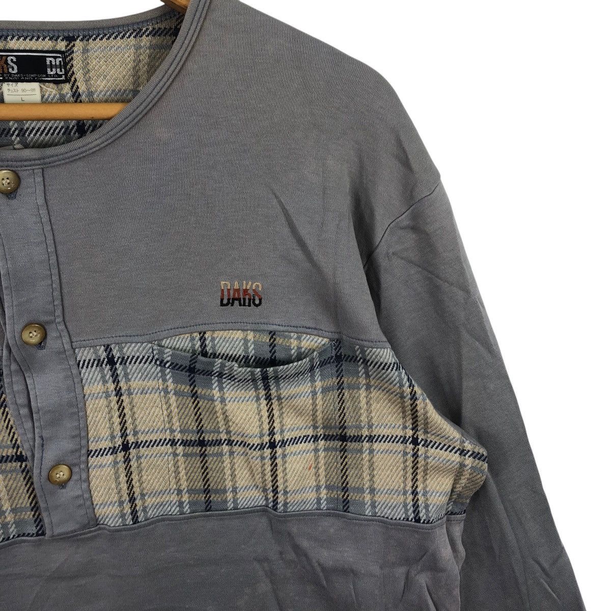 Vintage Vintage DARKS LONDON NOVA CHECKS Plaids Henley Tee Shirt Top Size L / US 10 / IT 46 - 3 Thumbnail