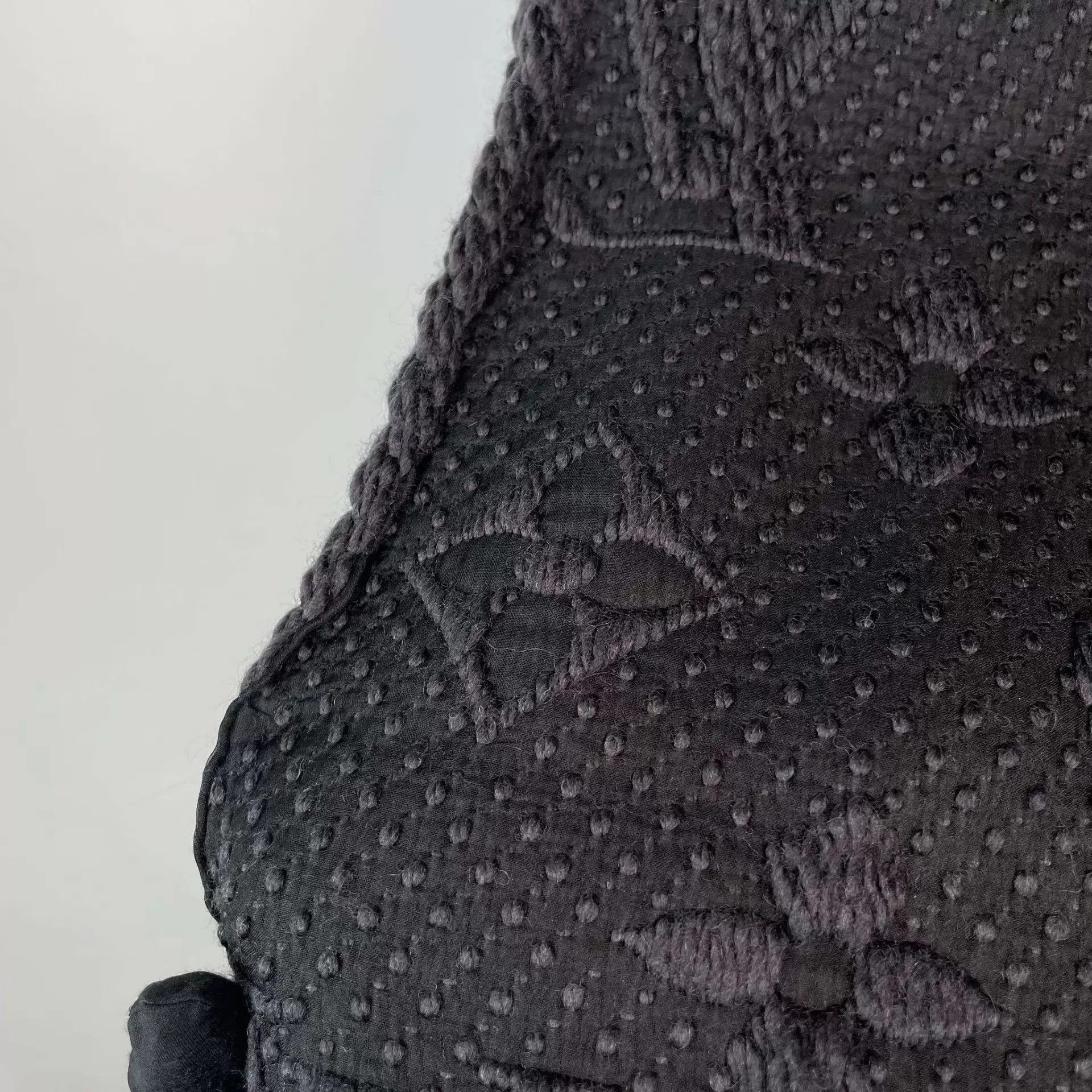 Louis Vuitton LV Black Wool Scarf Size ONE SIZE - 7 Thumbnail