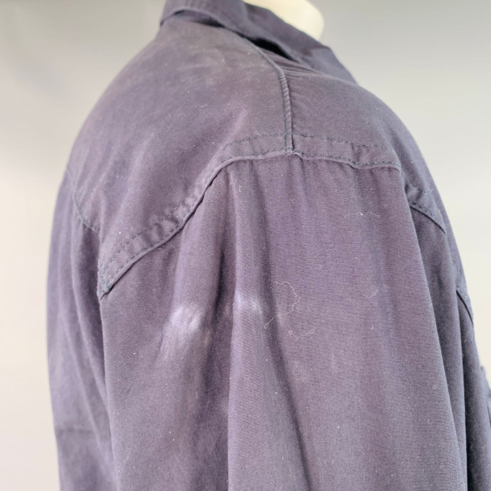 Monitaly Size XL Navy Blue Orange Cotton Buttoned Pockets Coat Size US XL / EU 56 / 4 - 5 Thumbnail