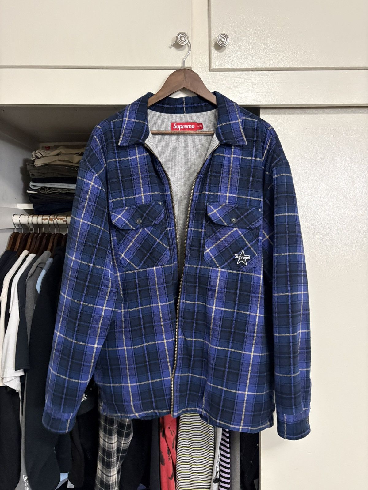 Supreme Supreme lined thermal flannel zip XL blue Size US XL / EU 56 / 4 - 1 Thumbnail