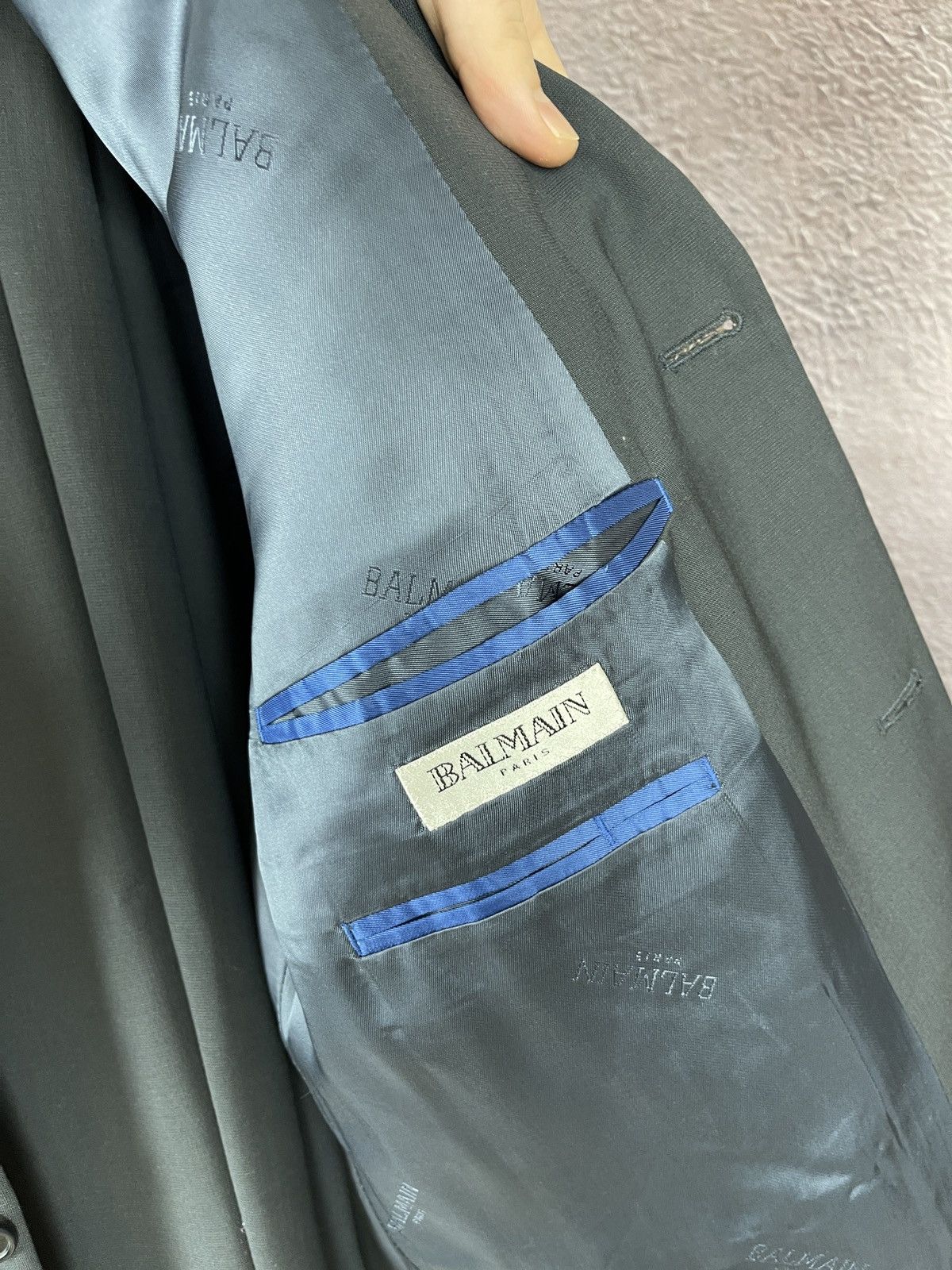 Balmain Balmain Paris Wool Suit Grey 3 Button Single Breasted 2 Pcs Size 42R - 13 Thumbnail