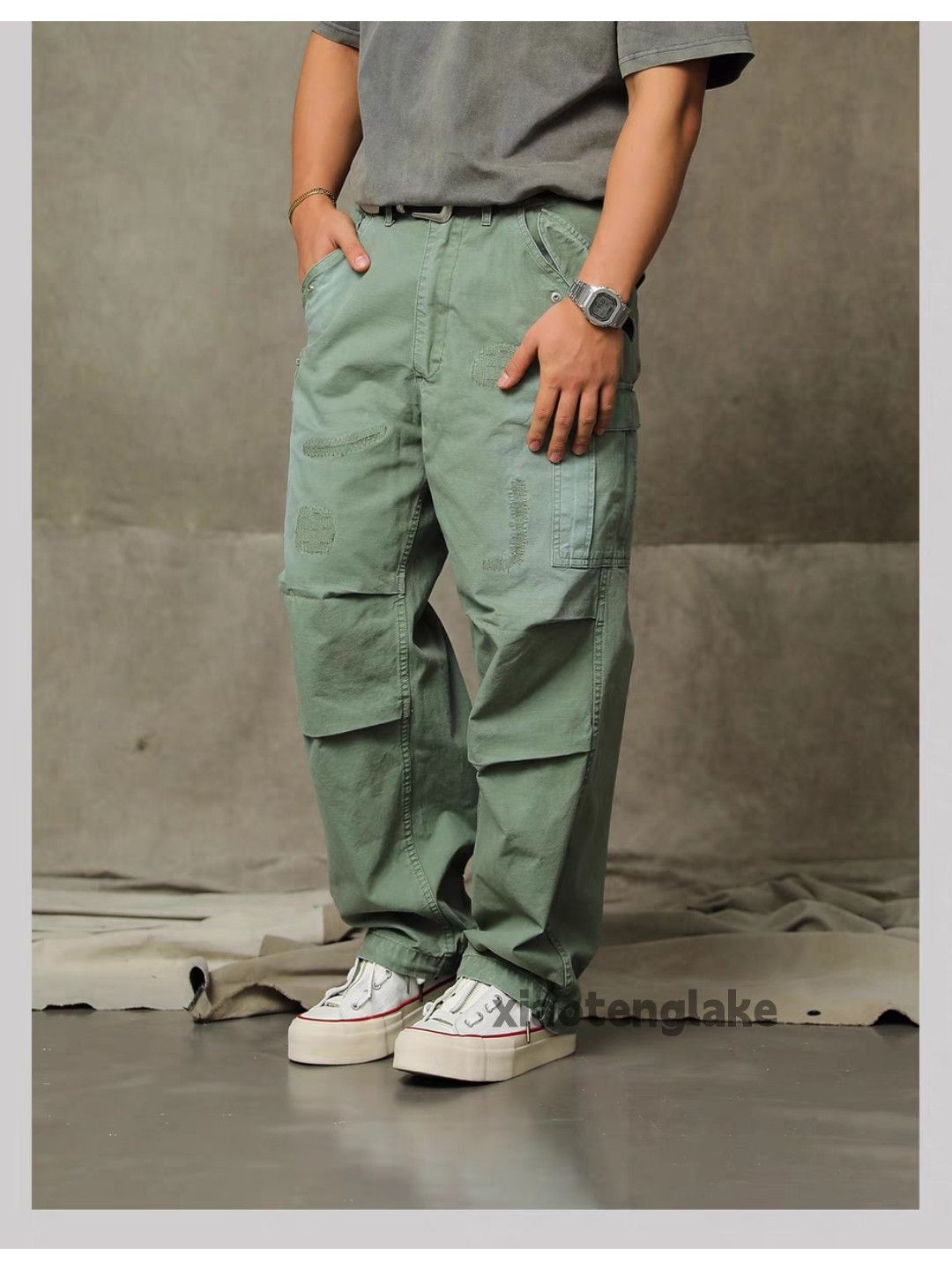 Designer × Vintage utility military baggy patch military outdoor cargo pants Size US 36 / EU 52 - 4 Thumbnail