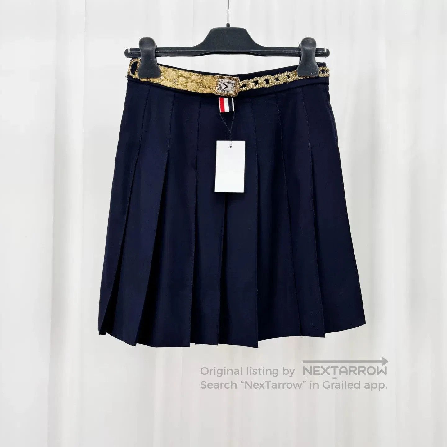 Thom Browne Thom Browne Dark Blue Pleated Skirt. Size 39" - 1 Thumbnail
