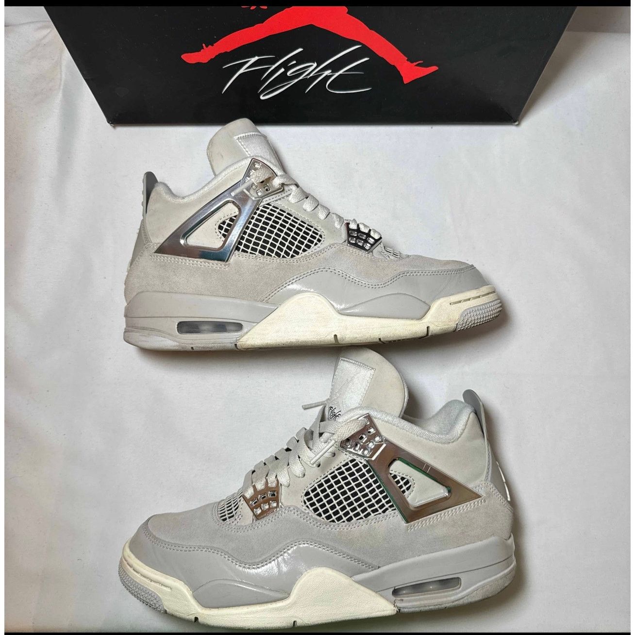 Jordan Brand × Nike Size 9.5 Wmns Air Jordan 4 Retro Frozen Moments Womens Shoes Size US 9.5 / IT 39.5 - 2 Thumbnail