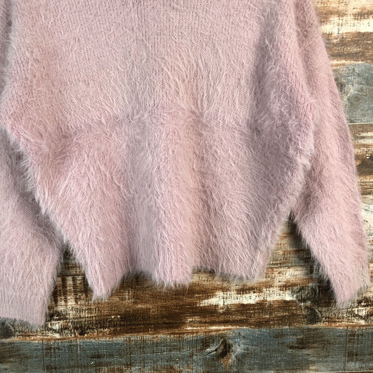 Homespun Knitwear DLL Ingni Pink Mohair shaggy fur Knitwear #C234 Size S / US 4 / IT 40 - 6 Thumbnail