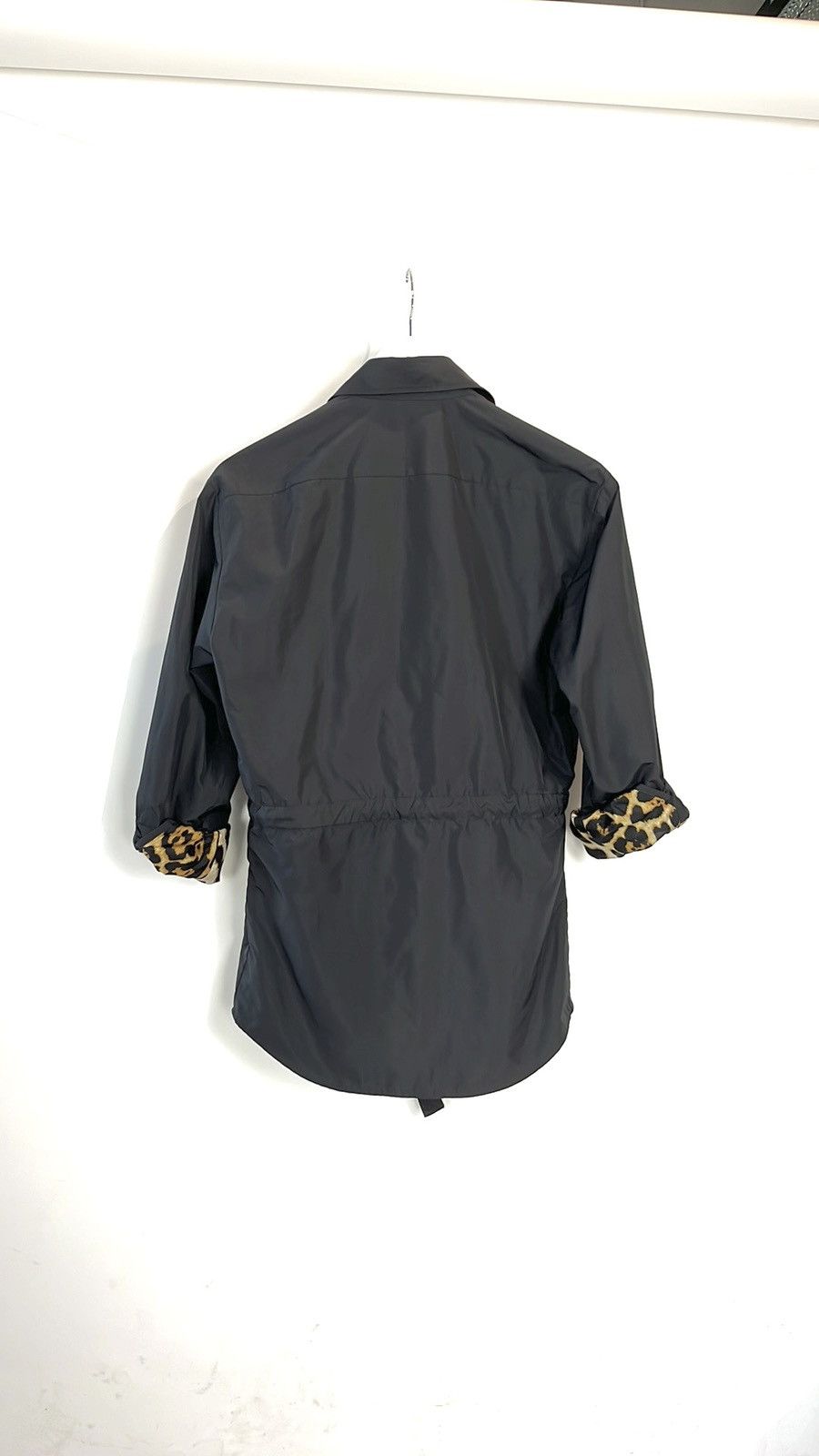 Yves Saint Laurent Yves Saint Laurent Black Leopard-Trim Zip Shirt Jacket Size S / US 4 / IT 40 - 2 Thumbnail
