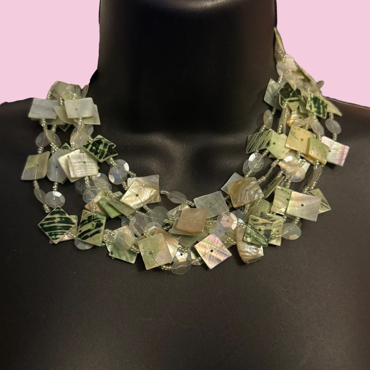 Other Multi strand mother of pearl tile bead necklace Size ONE SIZE - 1 Thumbnail
