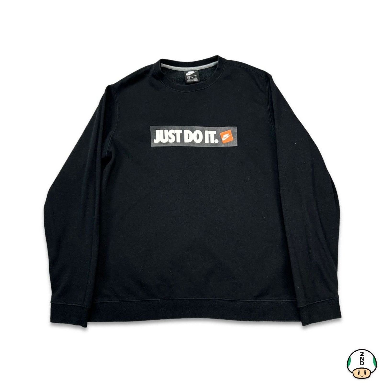 Nike × Vintage Nike Sportswear Sweatshirt XL Just Do It Box Logo Pullover Size US XL / EU 56 / 4 - 1 Thumbnail