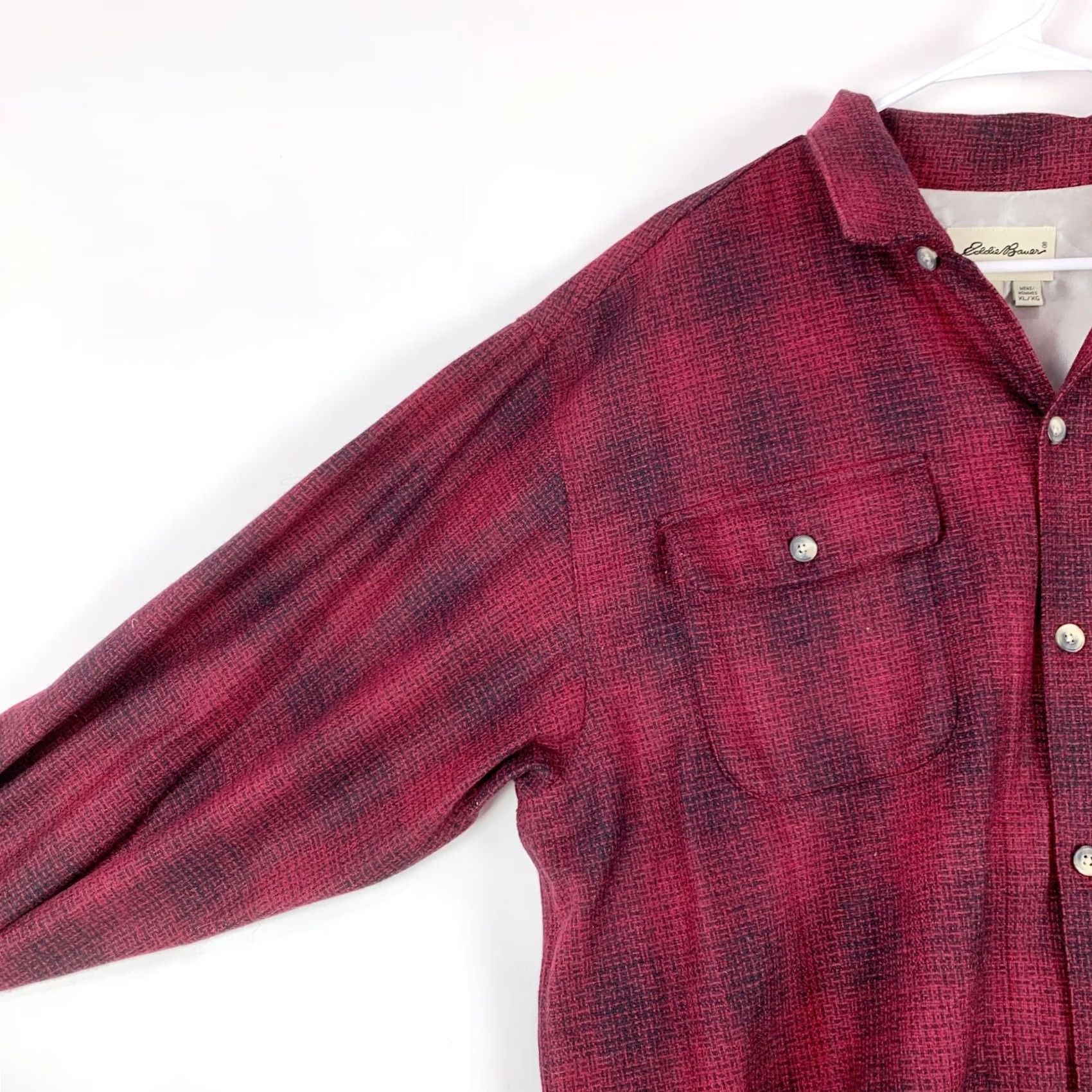 Eddie Bauer VINTAGE Eddie Bauer Shirt Plaid Wool Blend Long Sleeve Mens XL Red Buttons Up Button-Down Collared Flannel Size US XL / EU 56 / 4 - 2 Thumbnail