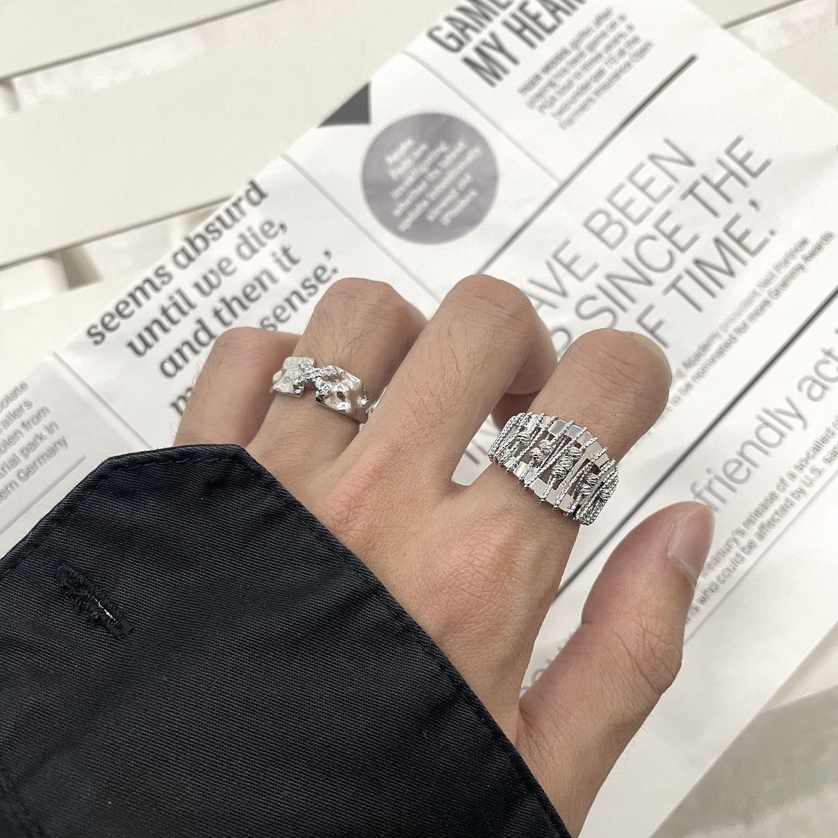 Jewelry Vintage Jewelry Rings Open Size Chrome Ring (Size 7-13) Size ONE SIZE - 2 Thumbnail