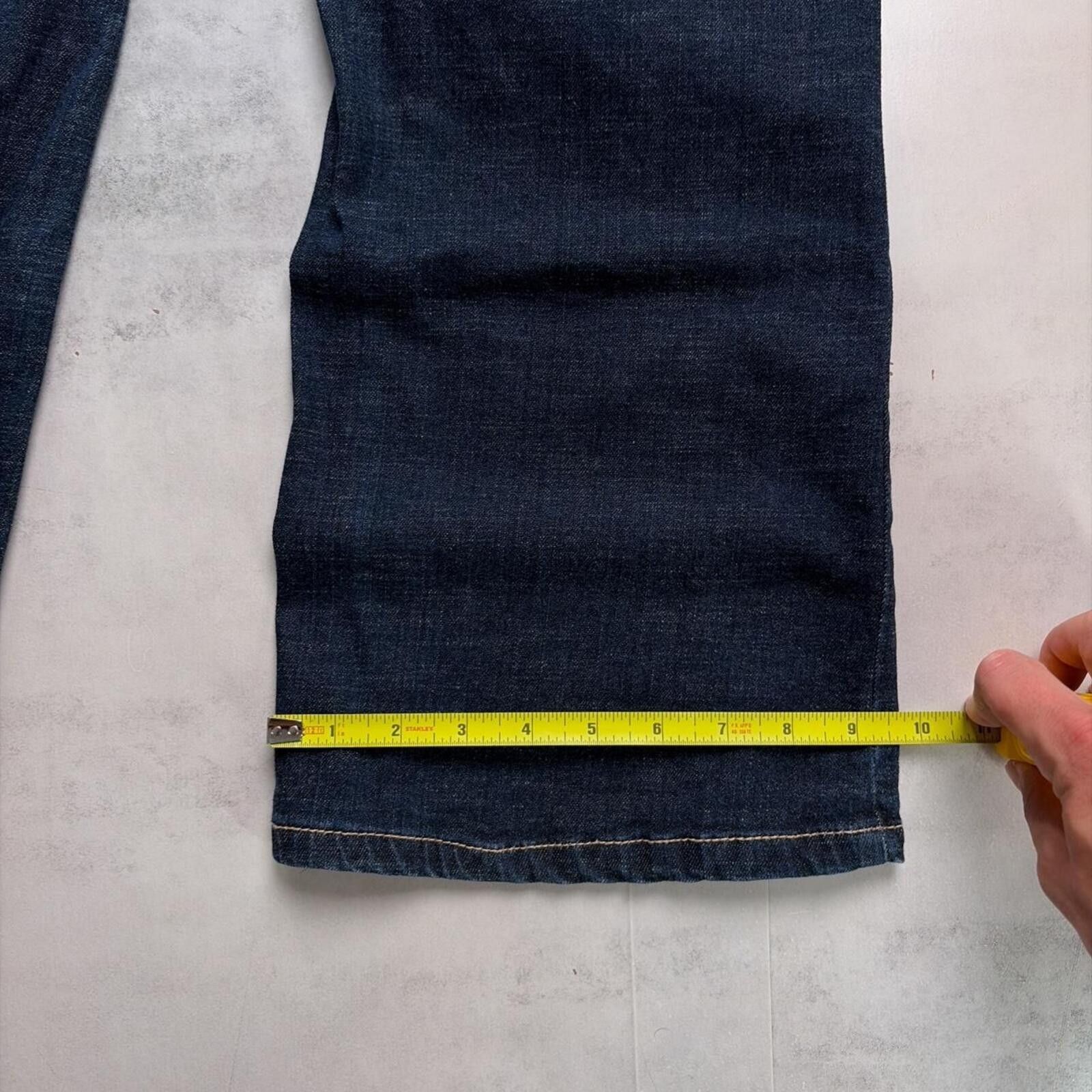 Other Y2K Dark Wash G Unit Grunge Flared Denim Jeans Size 34" / US 12 / IT 48 - 8 Thumbnail