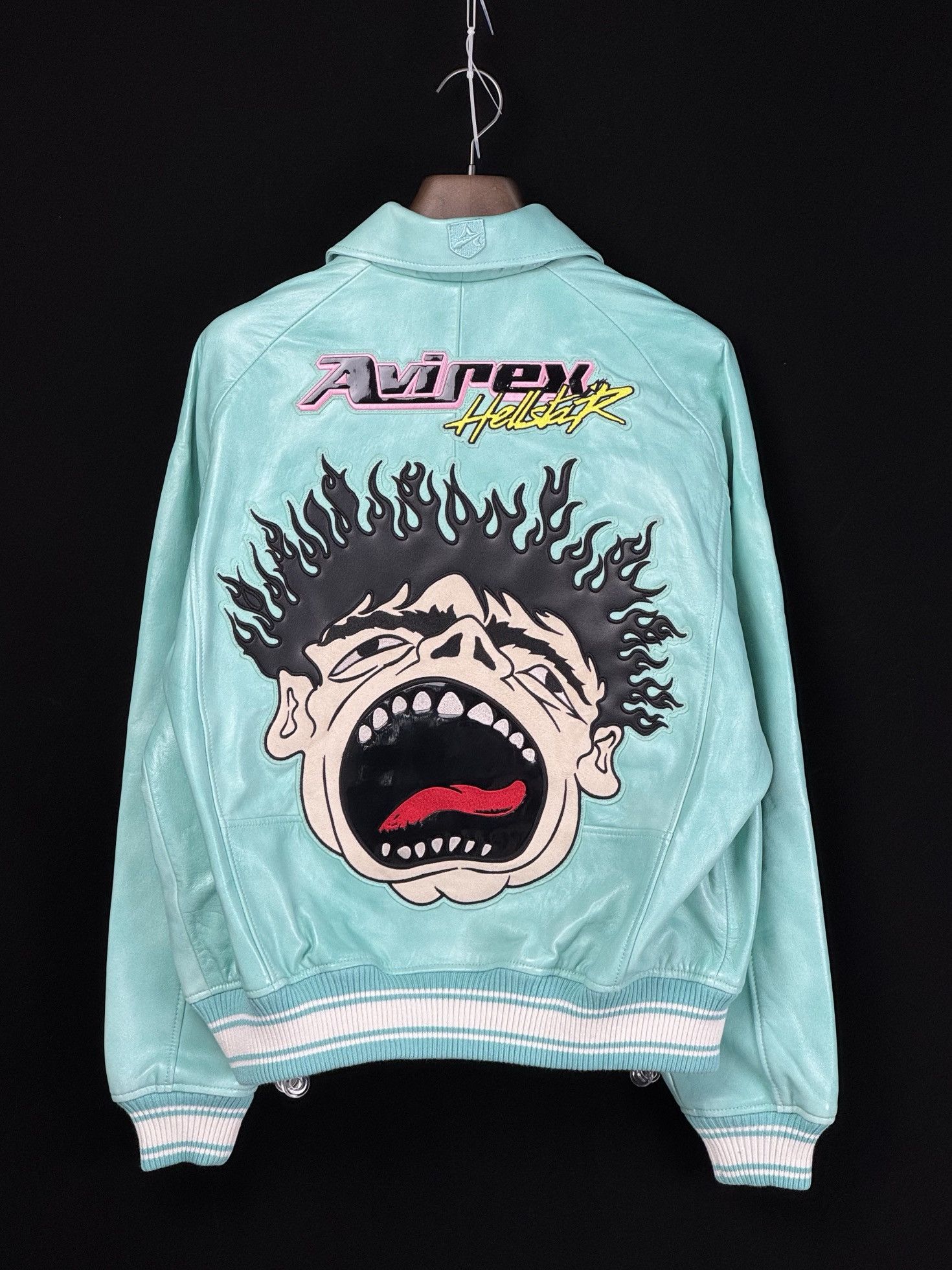 Avirex × HELLSTAR AVIREX X HELLSTAR Leather JACKET TURQUOISE Size US L / EU 52-54 / 3 - 1 Thumbnail