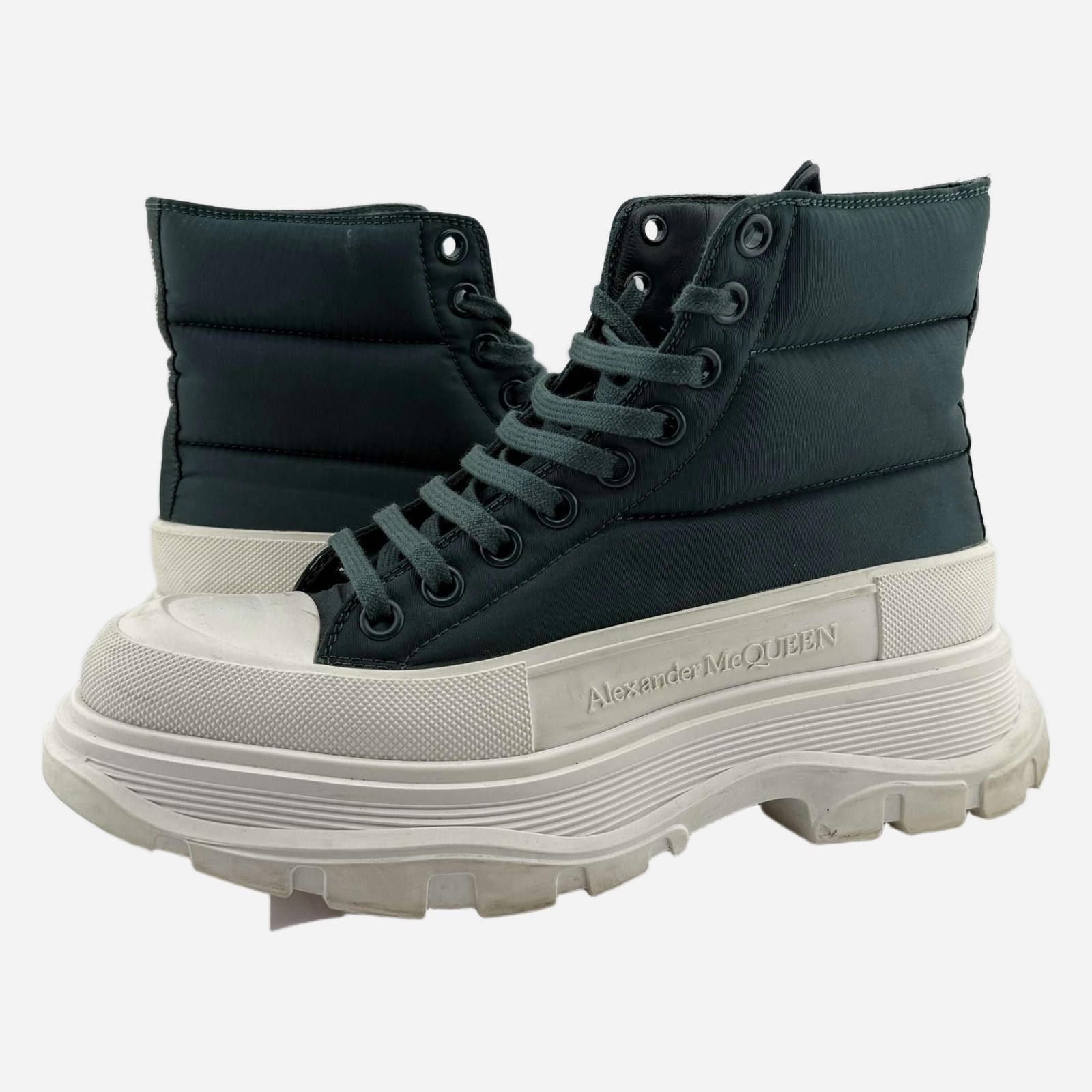 Alexander McQueen Alexander McQueen Tread Slick Lace Up Padded Boot 39 EU Used Size US 7.5 / EU 40-41 - 1 Thumbnail