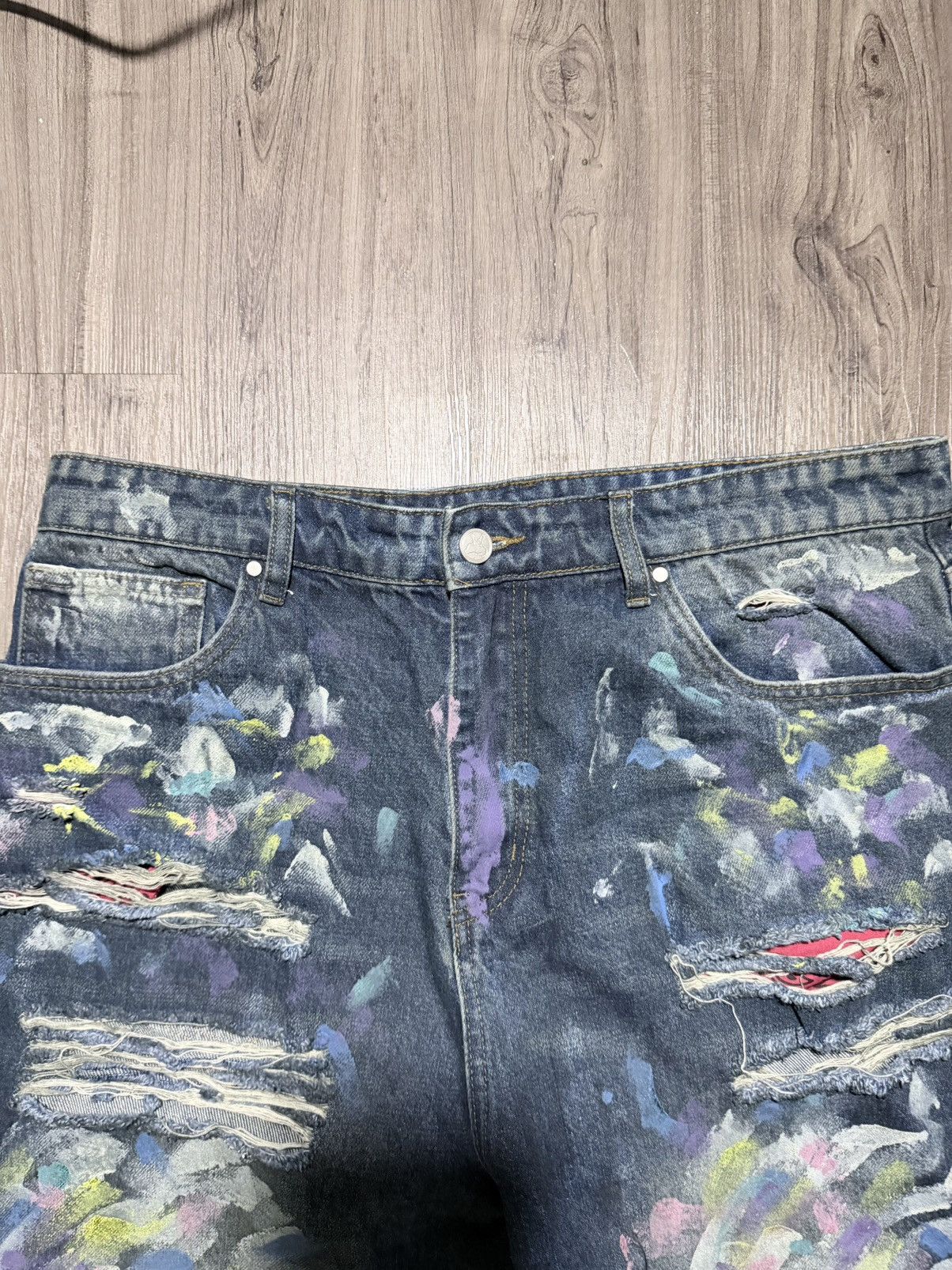 basketcase gallery Basketcase Gallery Lax Baggy Paint Splatter Jeans Size US 36 / EU 52 - 4 Thumbnail