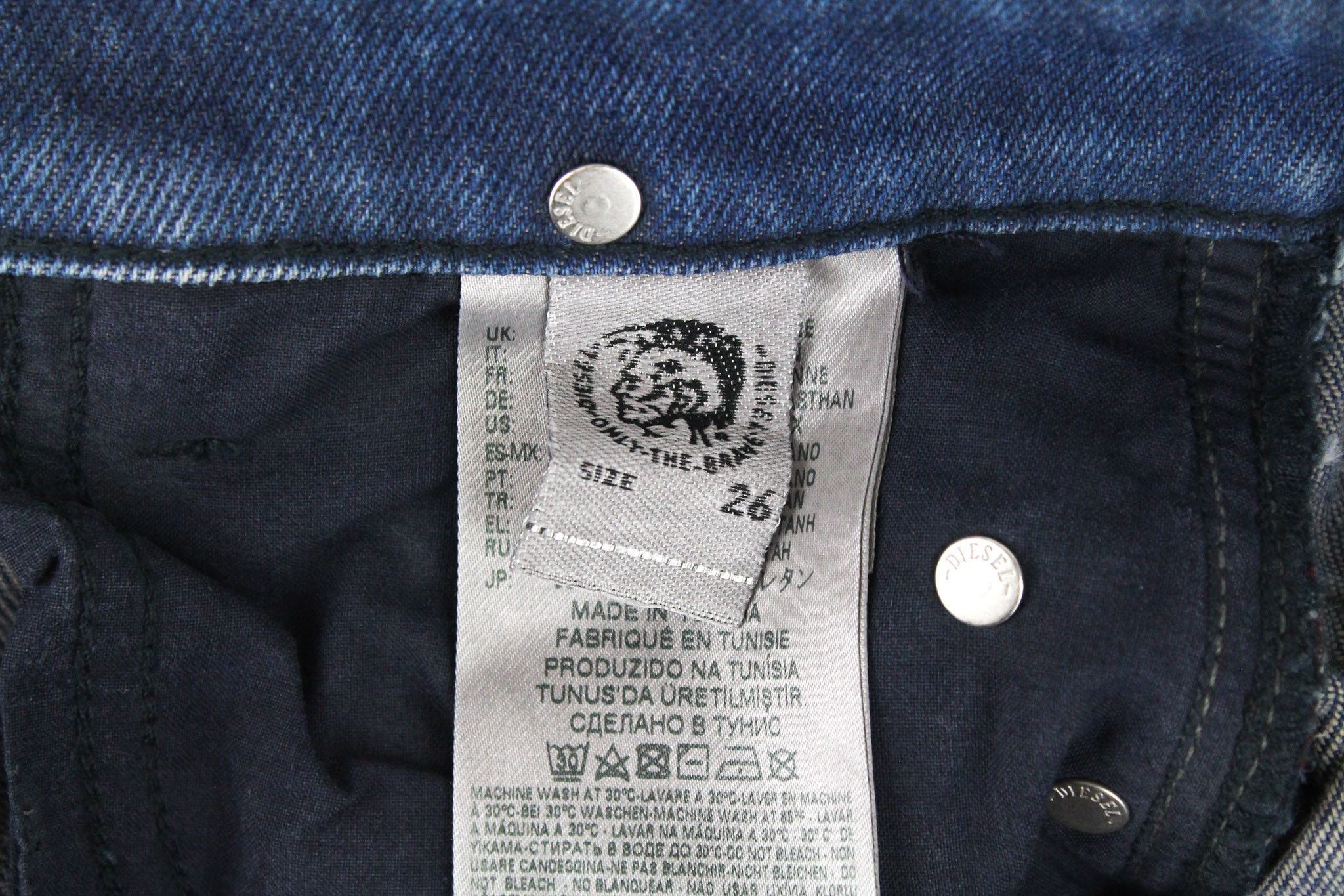 Diesel D-RIFTY 0870I W26/L32 Blue Zip-Fly Jeans 70146 Size 26" / US 2 / IT 38 - 6 Thumbnail