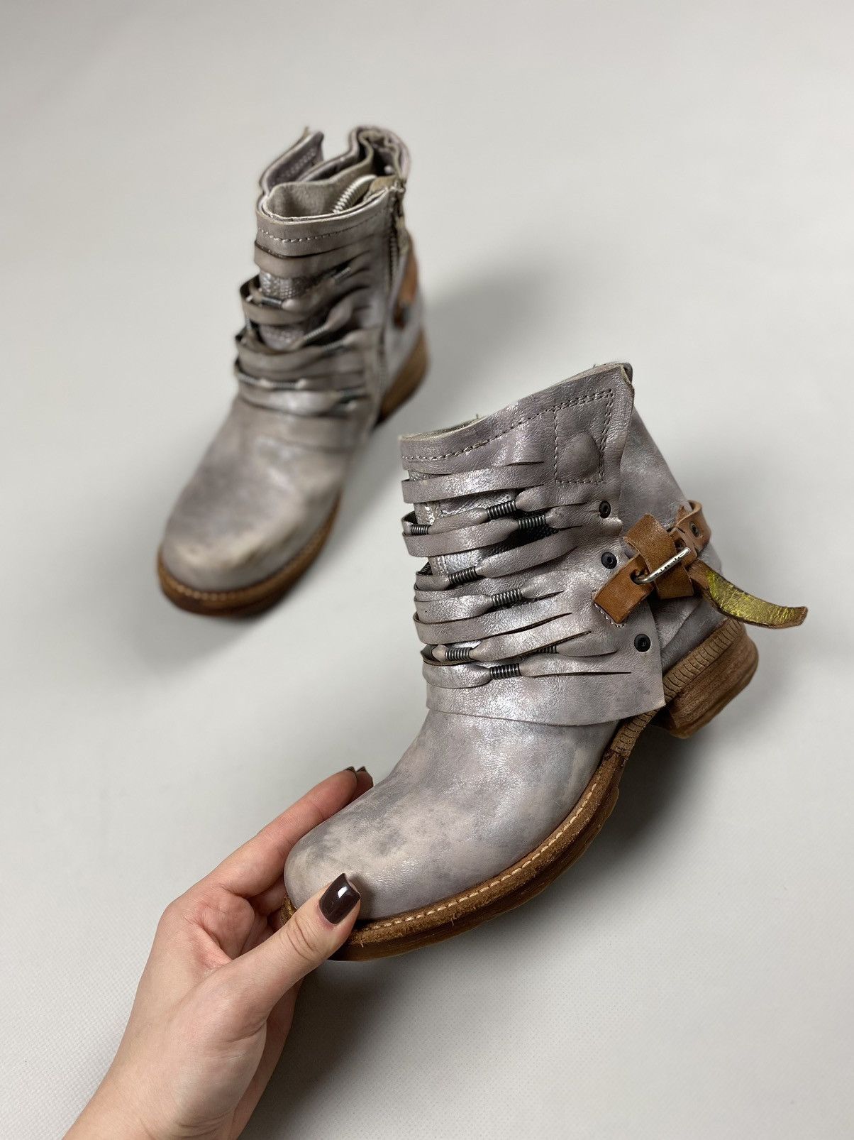A.S.98 A.S. 98 ladies avant-garde ankle combat boots shoes size 37 Size US 7 / IT 37 - 11 Thumbnail