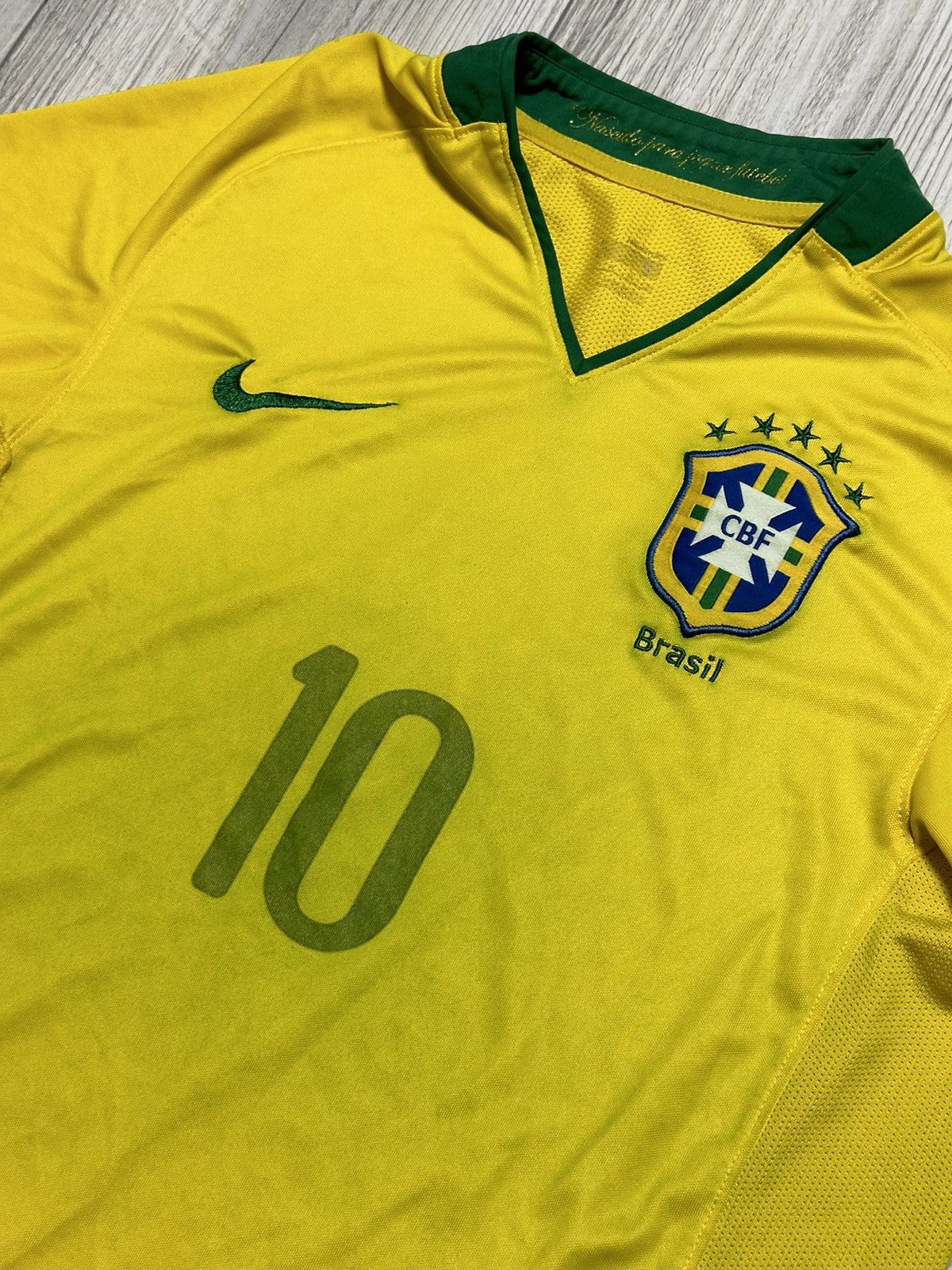 Nike × Vintage Nike Brazil #10 National Team Home Soccer Jersey Football Size US S / EU 44-46 / 1 - 2 Thumbnail