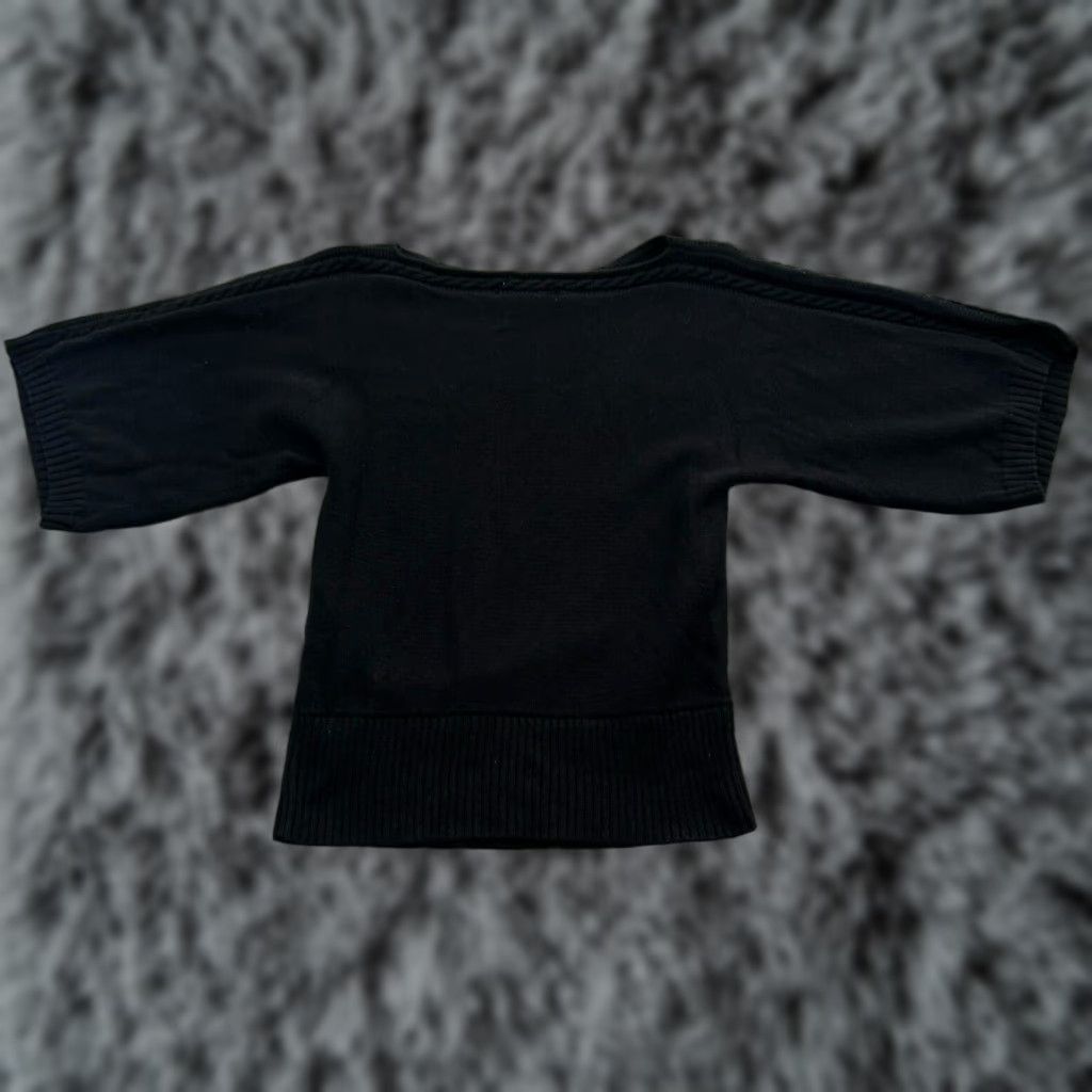 Michael Kors Michael Kors Sweater Womens Large Dark Academia Witchy Kimono Sleeve Classic Pullover Knit Black Short Sleeve Crew Neck Mens? Wait no. Size L / US 10 / IT 46 - 1 Thumbnail