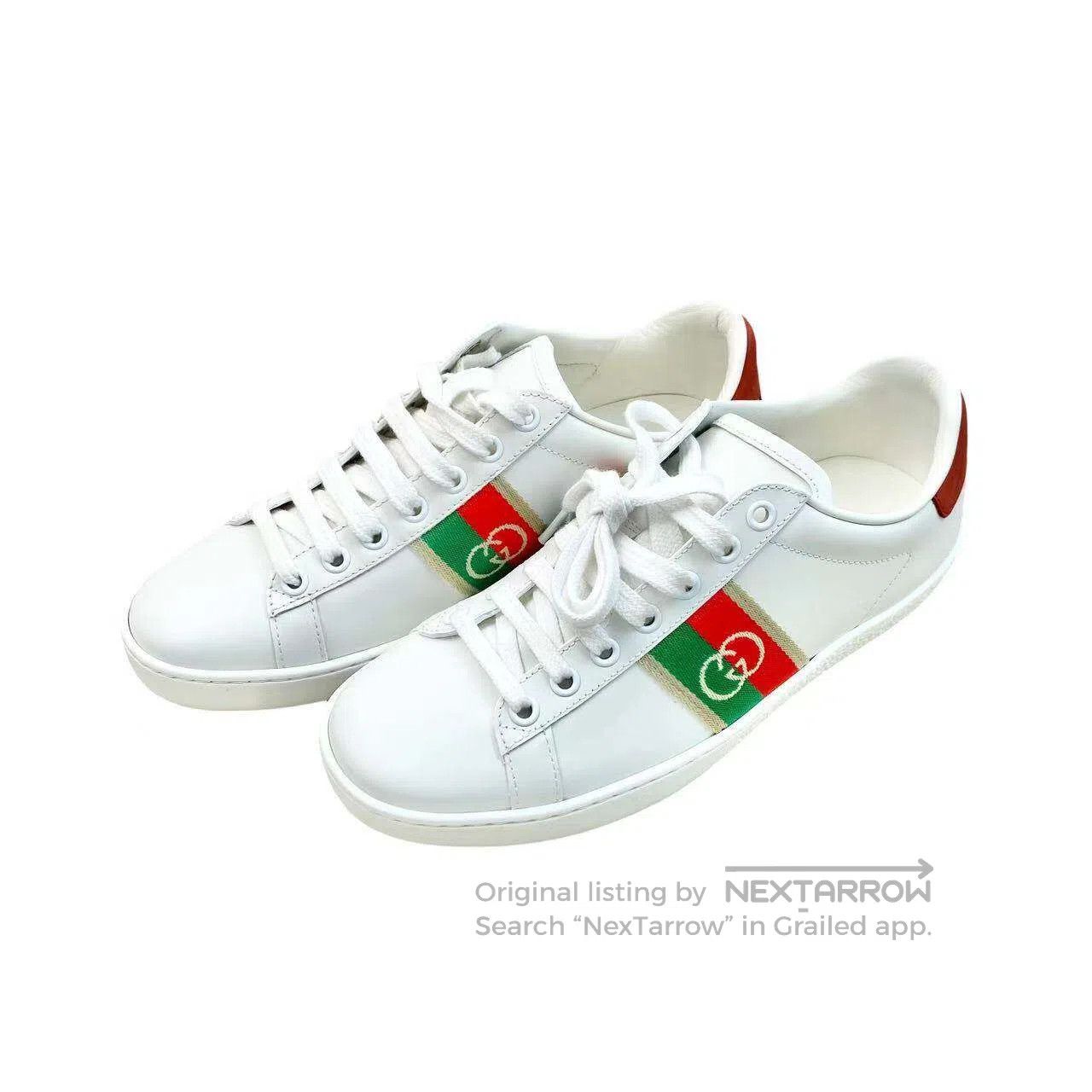 Gucci Guicci Double G logo red and green webbing casual shoes| Size US 5.5 / IT 35.5 - 1 Thumbnail