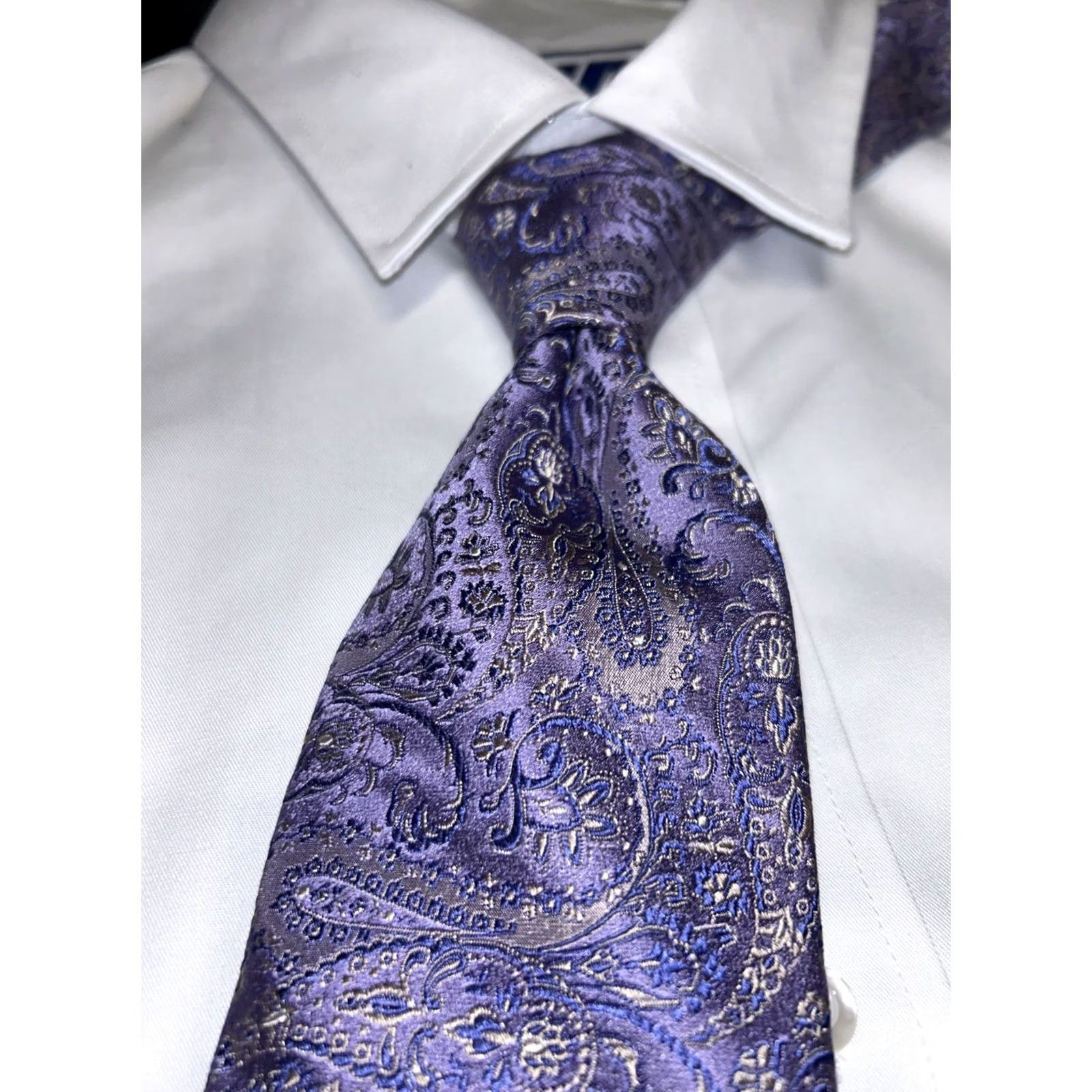 Robert Talbott Robert Talbott Tie Mens Blue Paisley Silk 60" Long EUC Size ONE SIZE - 3 Thumbnail