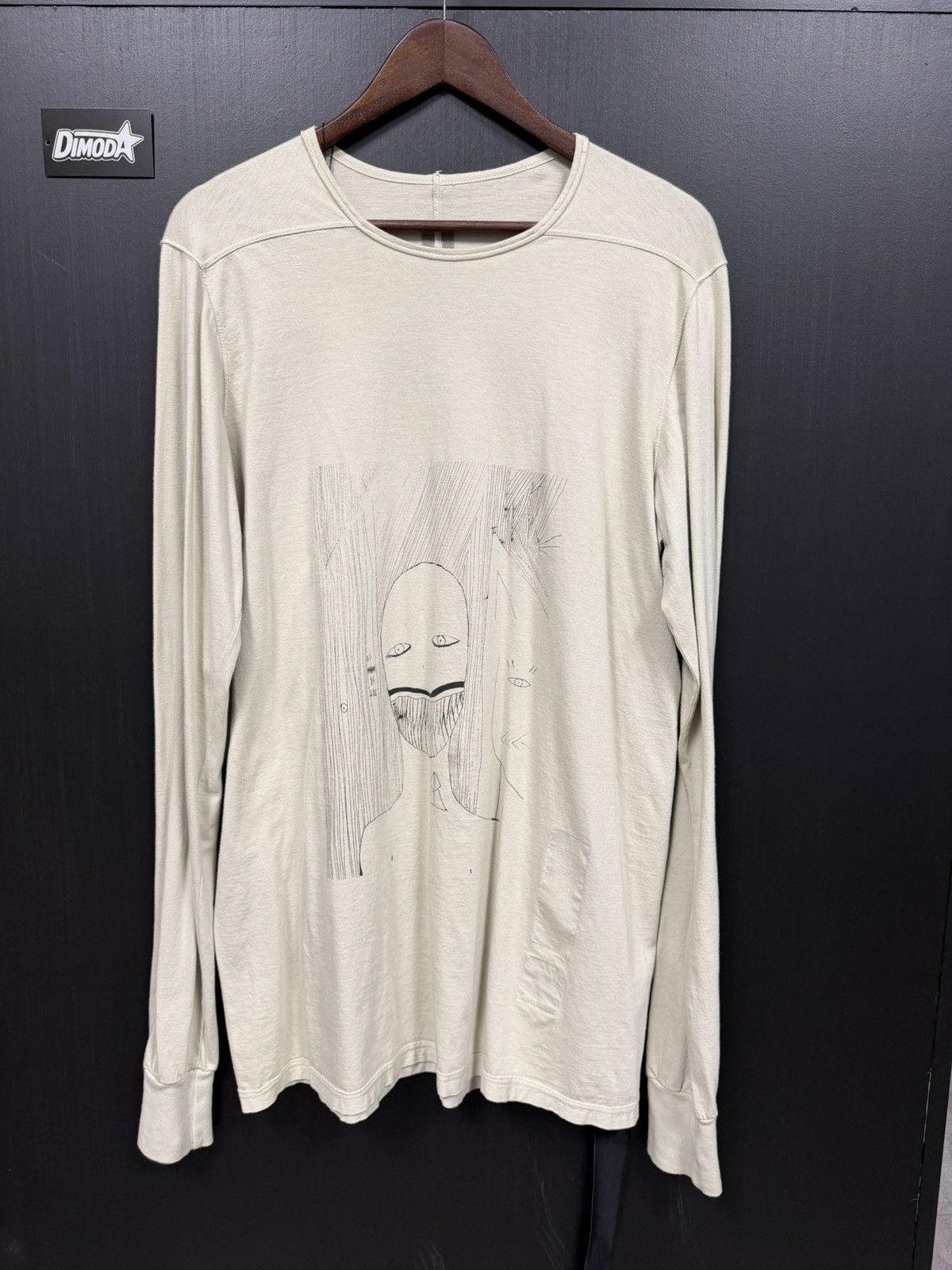 Rick Owens Rick Owens DRKSHDW Graffiti Face Longsleeve T Shirt Size US L / EU 52-54 / 3 - 1 Thumbnail