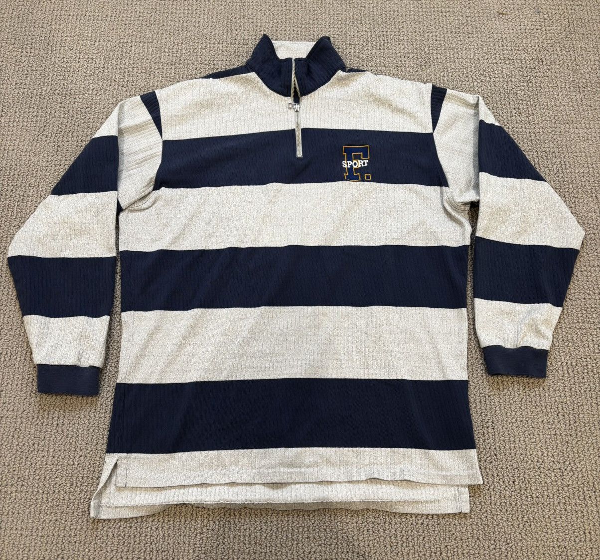 Faconnable × Vintage Vintage Faconnable Sport Rugby Quarter Zip 1990s XL Size US XL / EU 56 / 4 - 2 Thumbnail