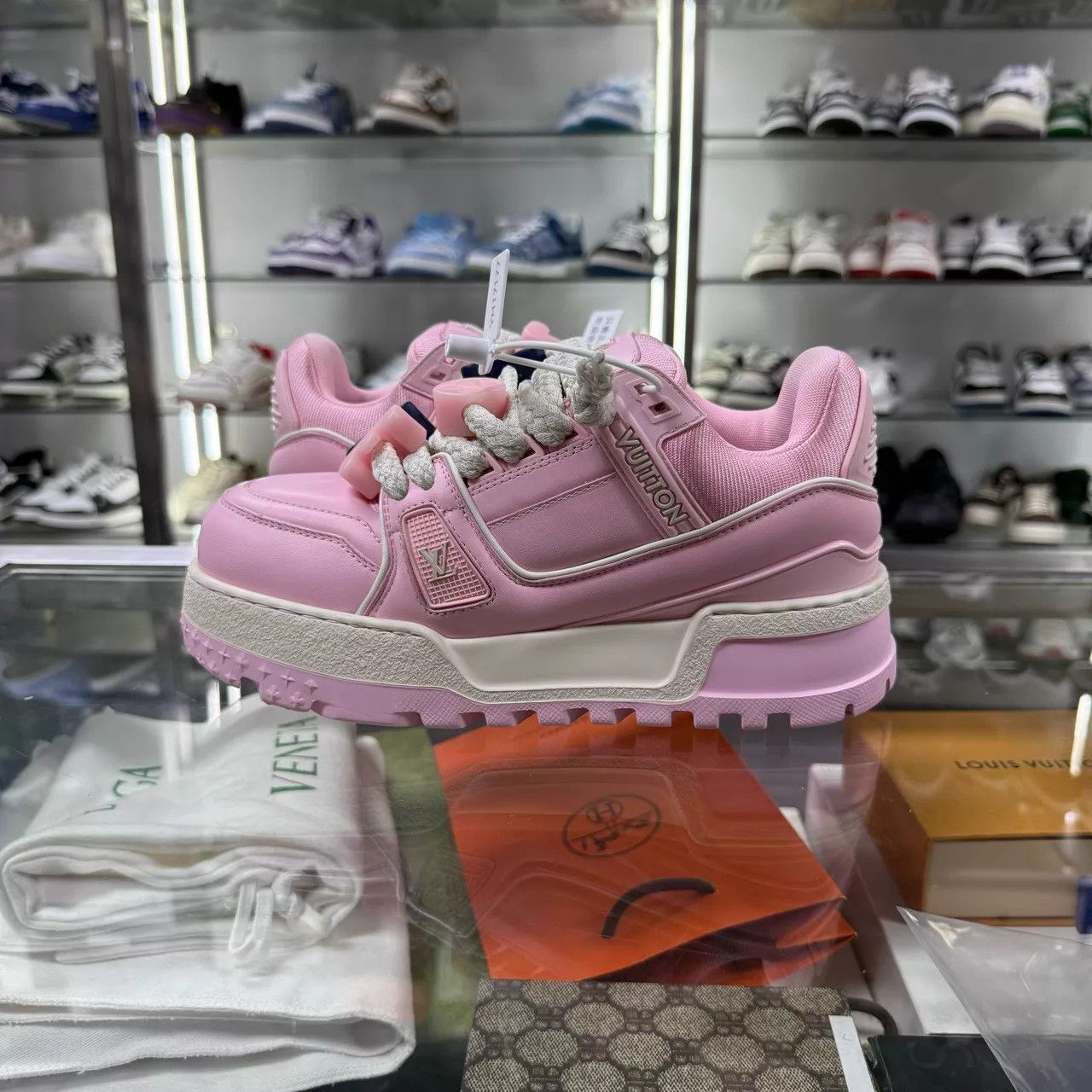 Louis Vuitton LOUIS VUITTON LV TRAINER MAXI Pink Pudding 36.5 Size US 5.5 / IT 35.5 - 5 Thumbnail