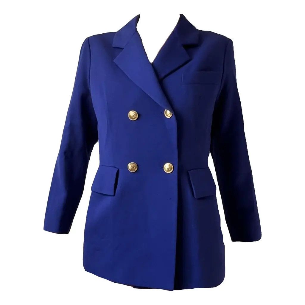 Dior Vintage Christian Dior Navy Wool Blazer Gold Buttons FR 36 Size XS / US 0-2 / IT 36-38 - 1 Thumbnail